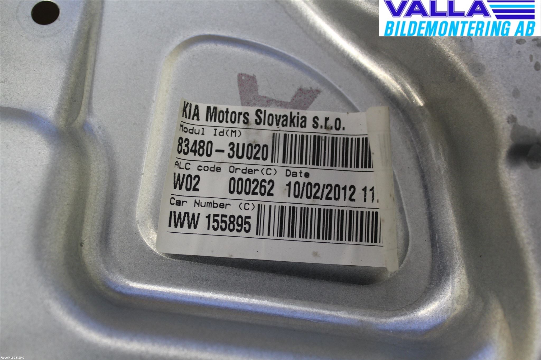 Kia SPORTAGE (SL) 11-15 Fönsterhiss El Kompl