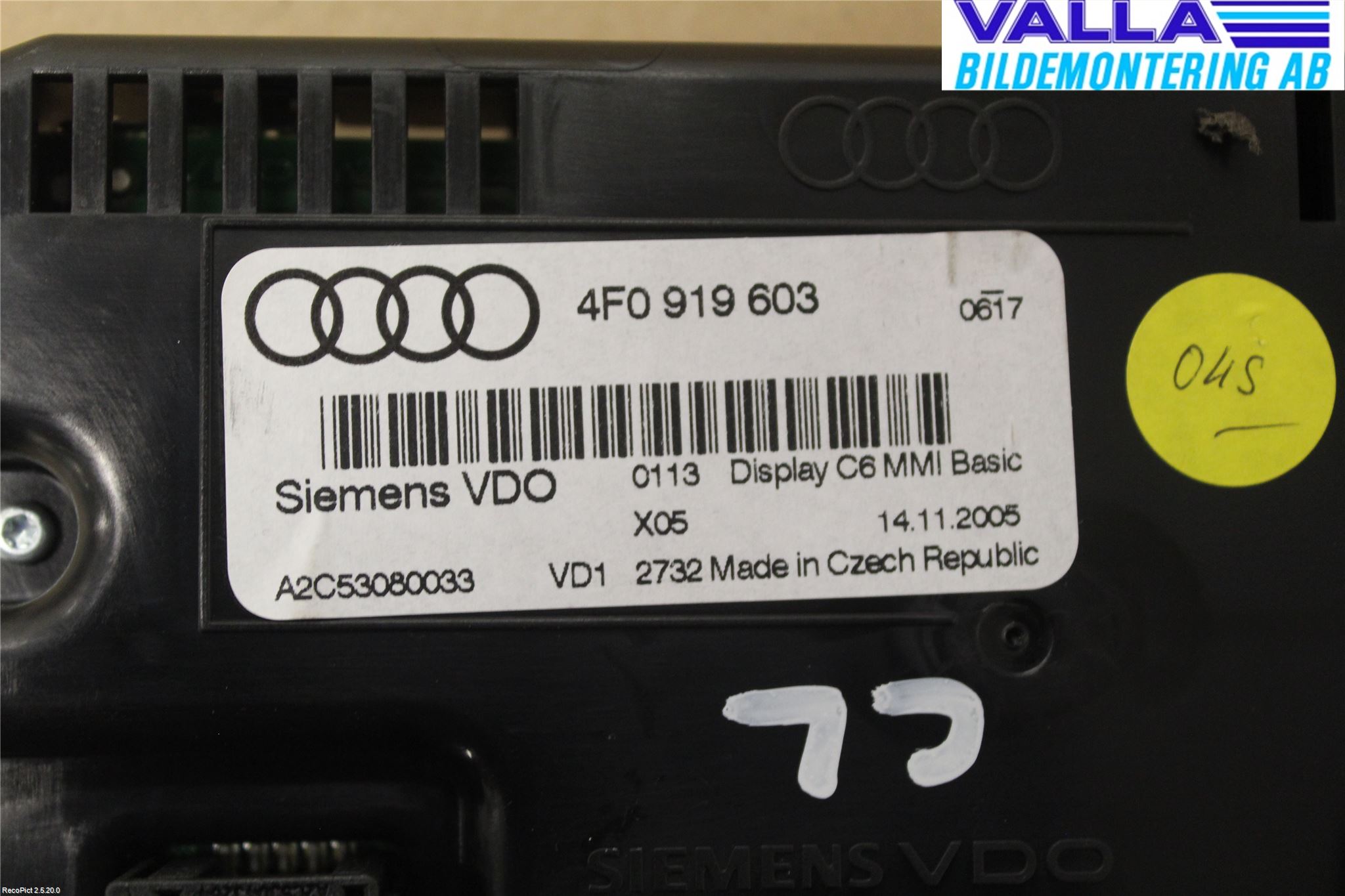 Audi A6/S6     05-11 Multifunktionsdisplay