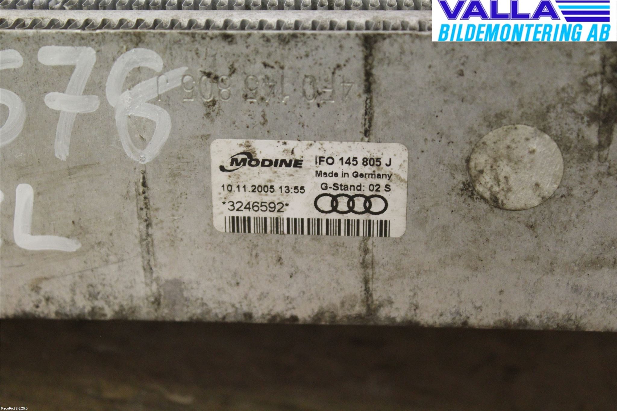 Audi A6/S6     05-11 Laddluft-Intercooler Kyl