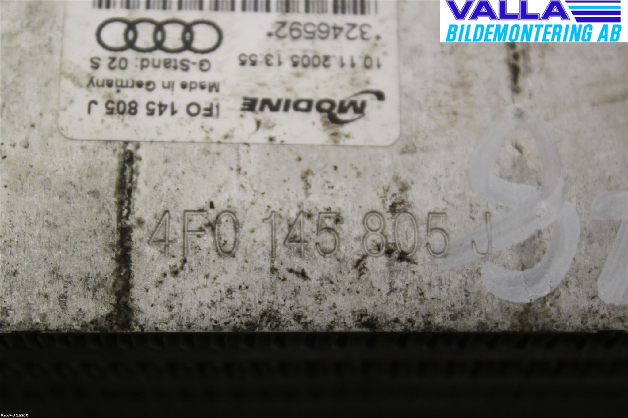 Audi A6/S6     05-11 Laddluft-Intercooler Kyl