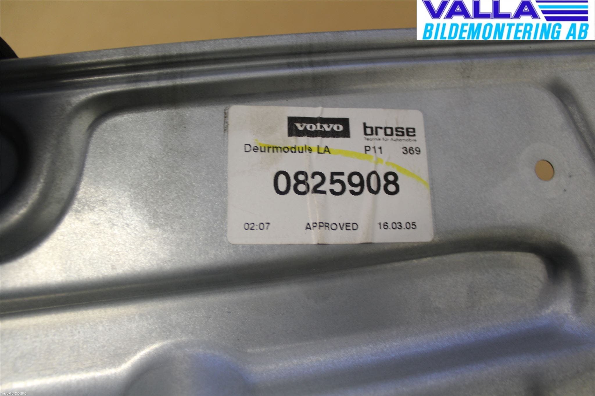 Volvo S40 04-07 Fönsterhissmekanism