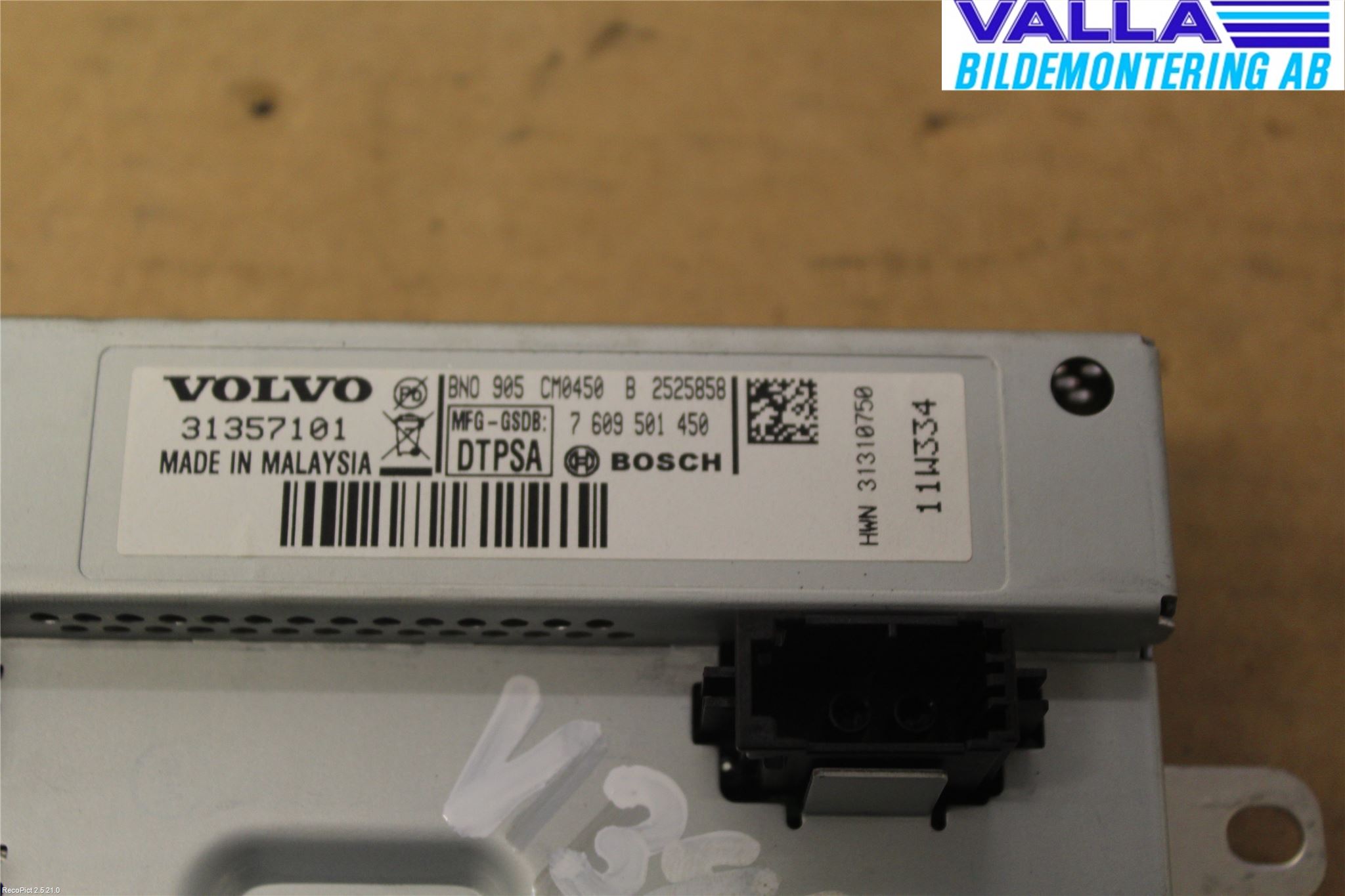 Volvo V70 08-13 Multifunktionsdisplay