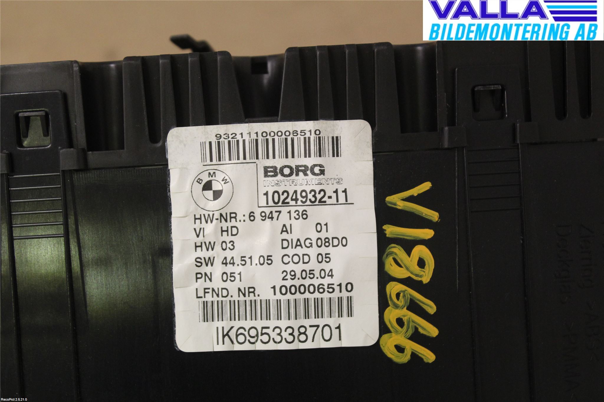 BMW 1 E87/81 5D/3D 03-11 Instrument Komb