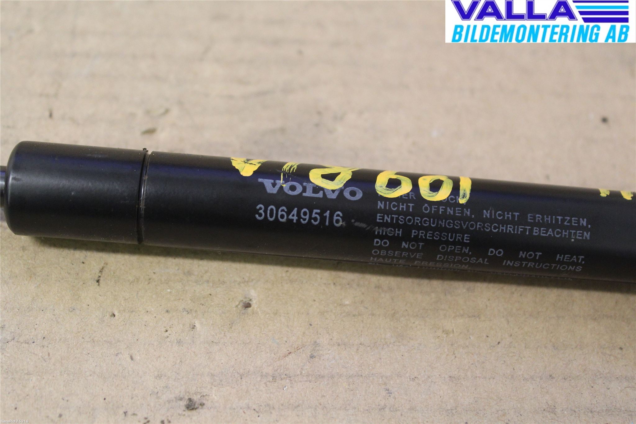 Volvo S80 07-13 Gasfjäder Motorhuv