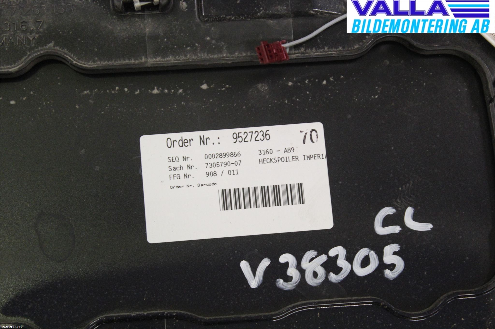 BMW 3 F30/F31/F80 12-19 Spoiler Baklucka