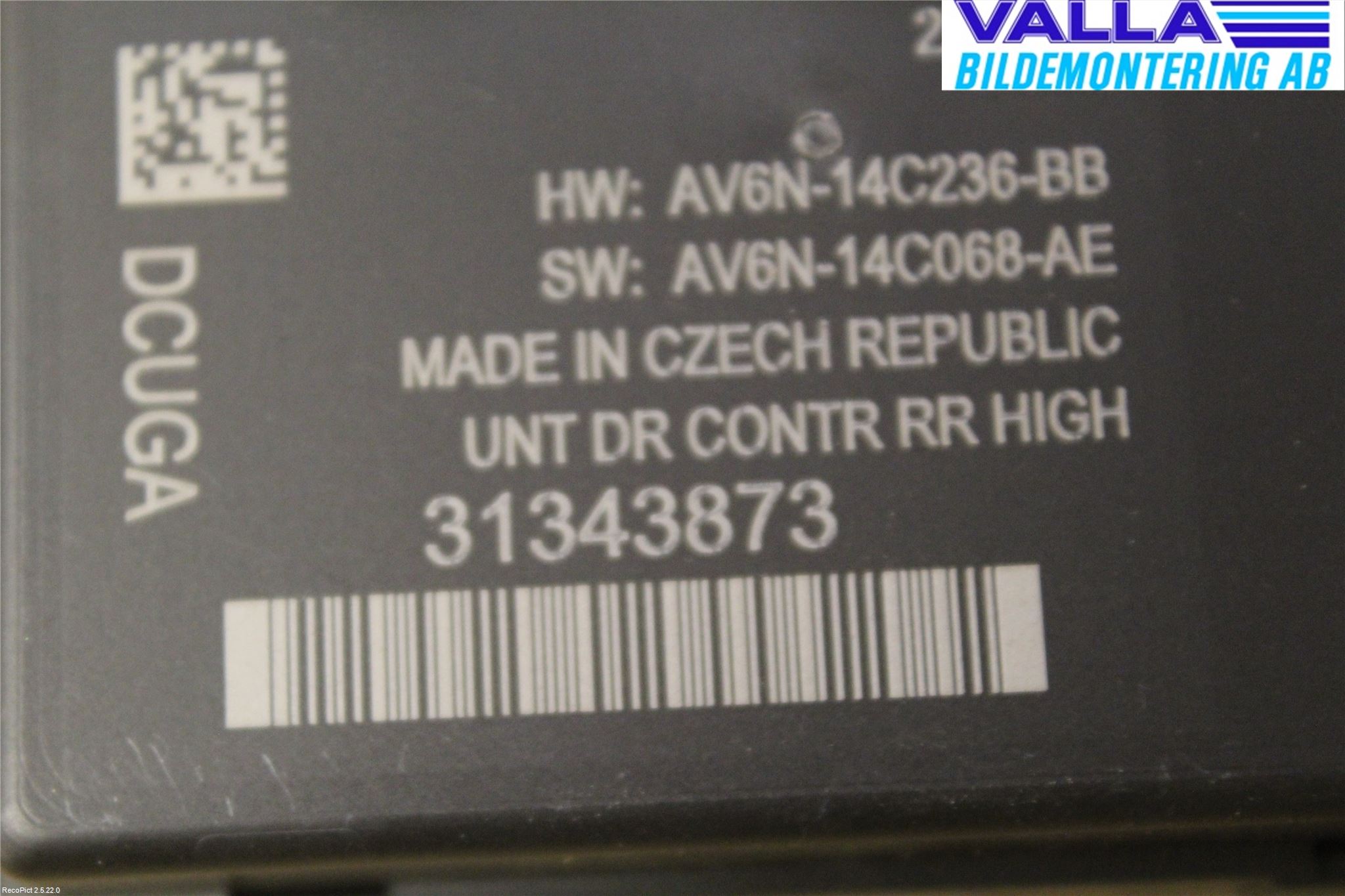 Volvo V60 14-18 Styrenhet Dörr