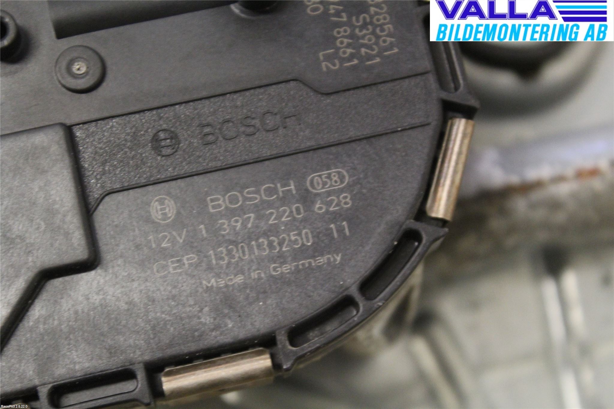 Volvo V60 14-18 Torkarmekanism Vindruta