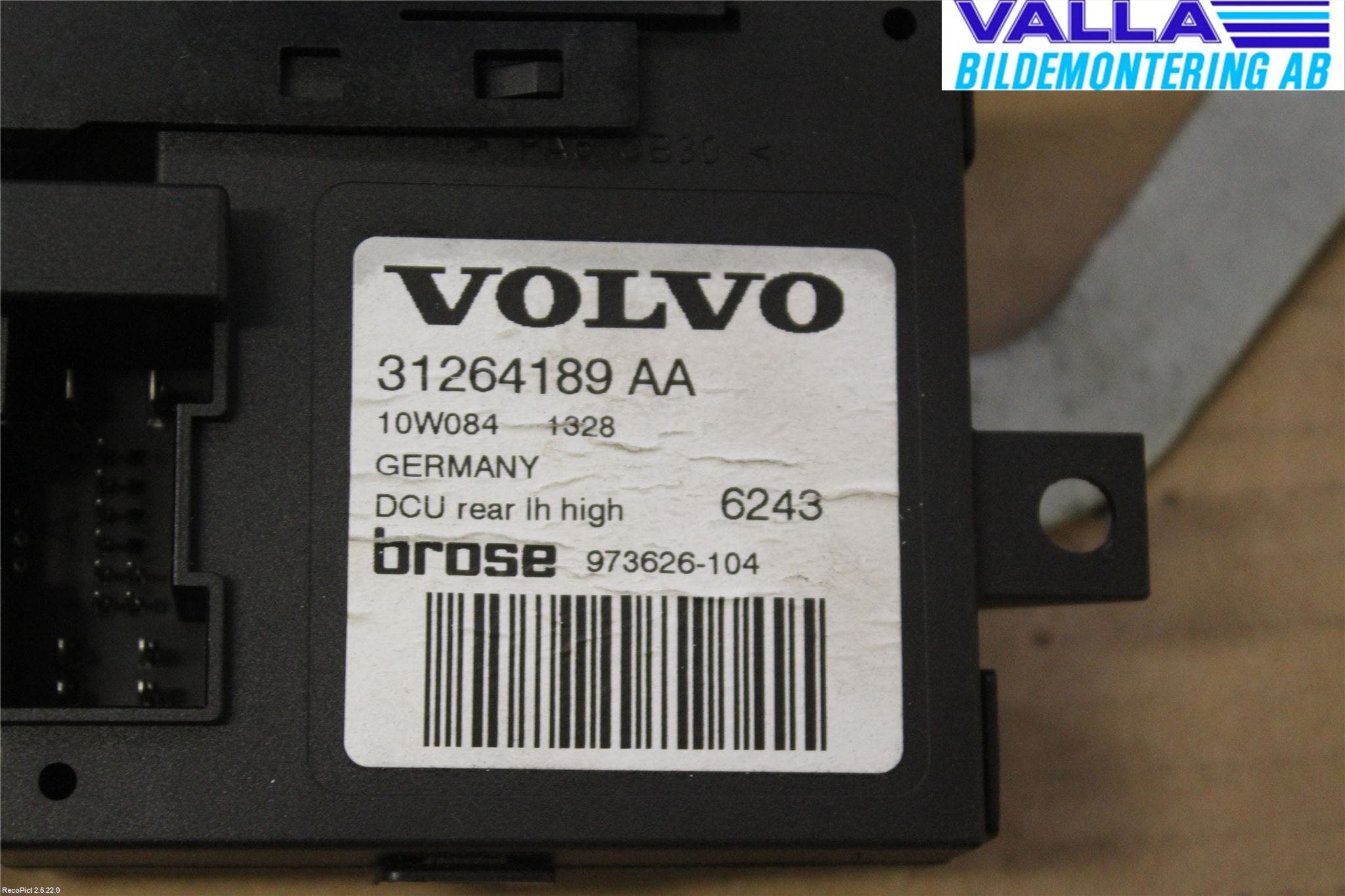 Volvo S40 08-12 Fönsterhiss El Kompl