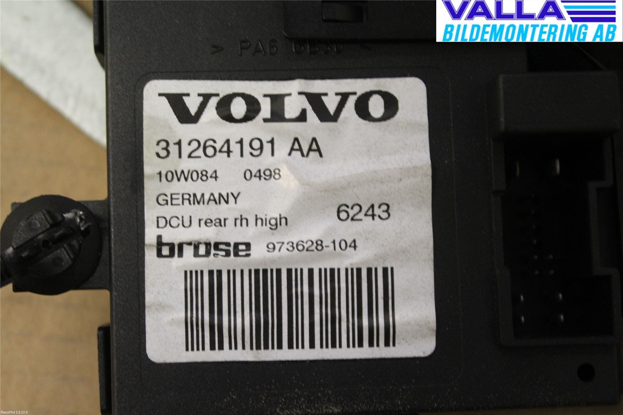 Volvo S40 08-12 Fönsterhiss El Kompl