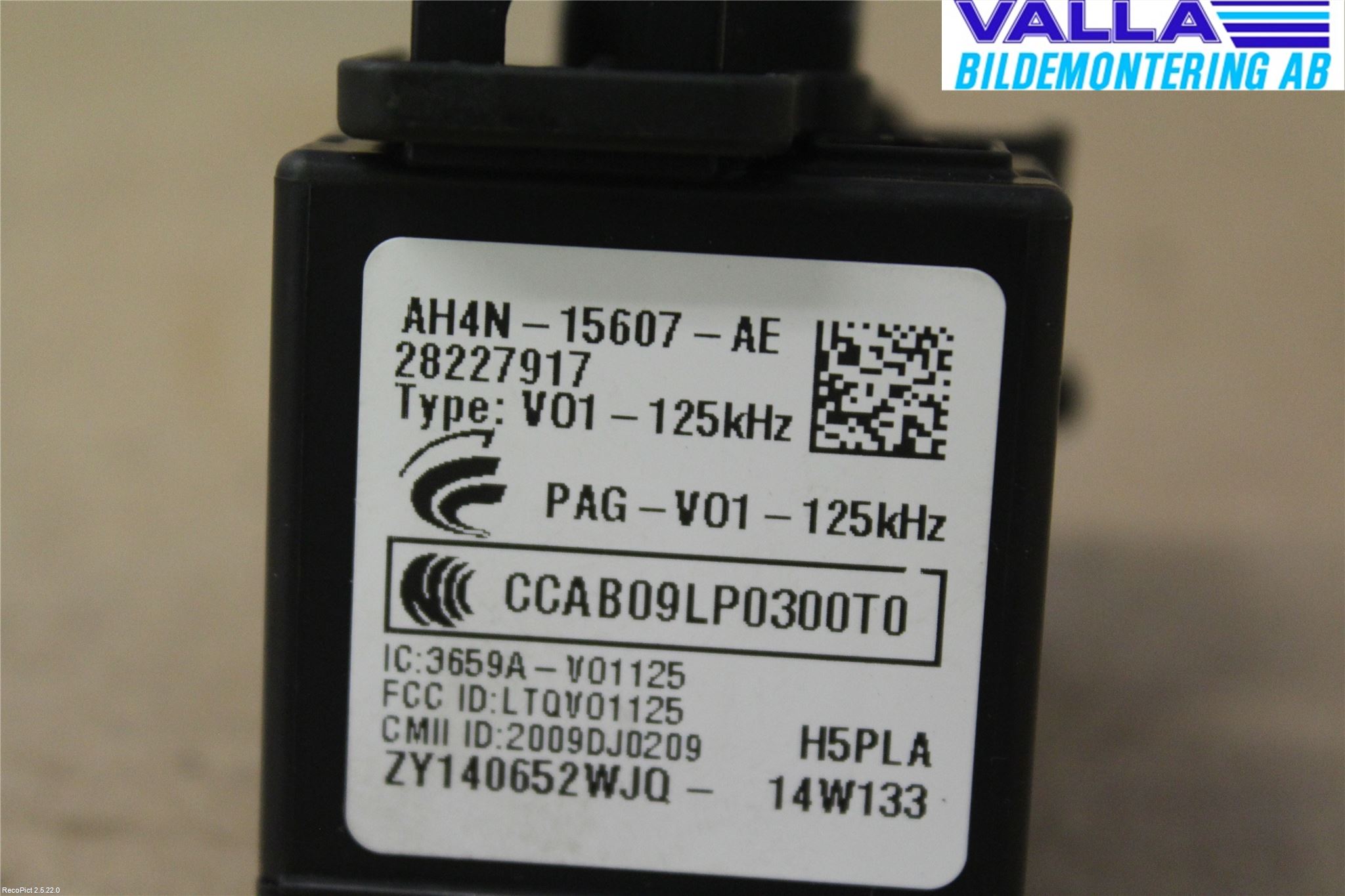 Volvo V40 12-19 Tändlås