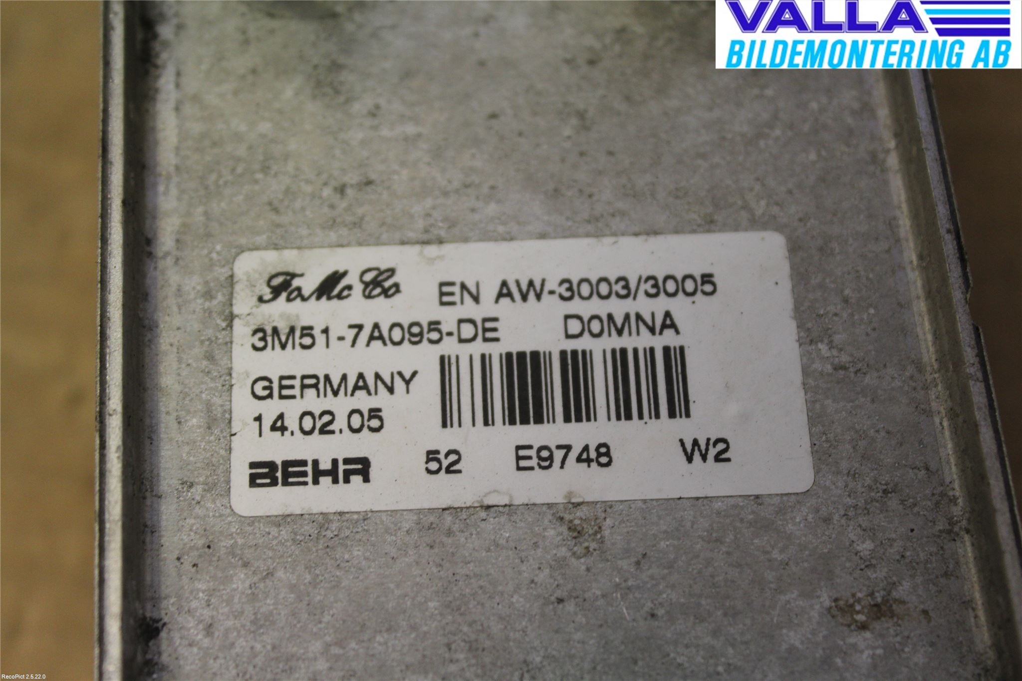 Volvo V50 04-07 Oljekylare Motor
