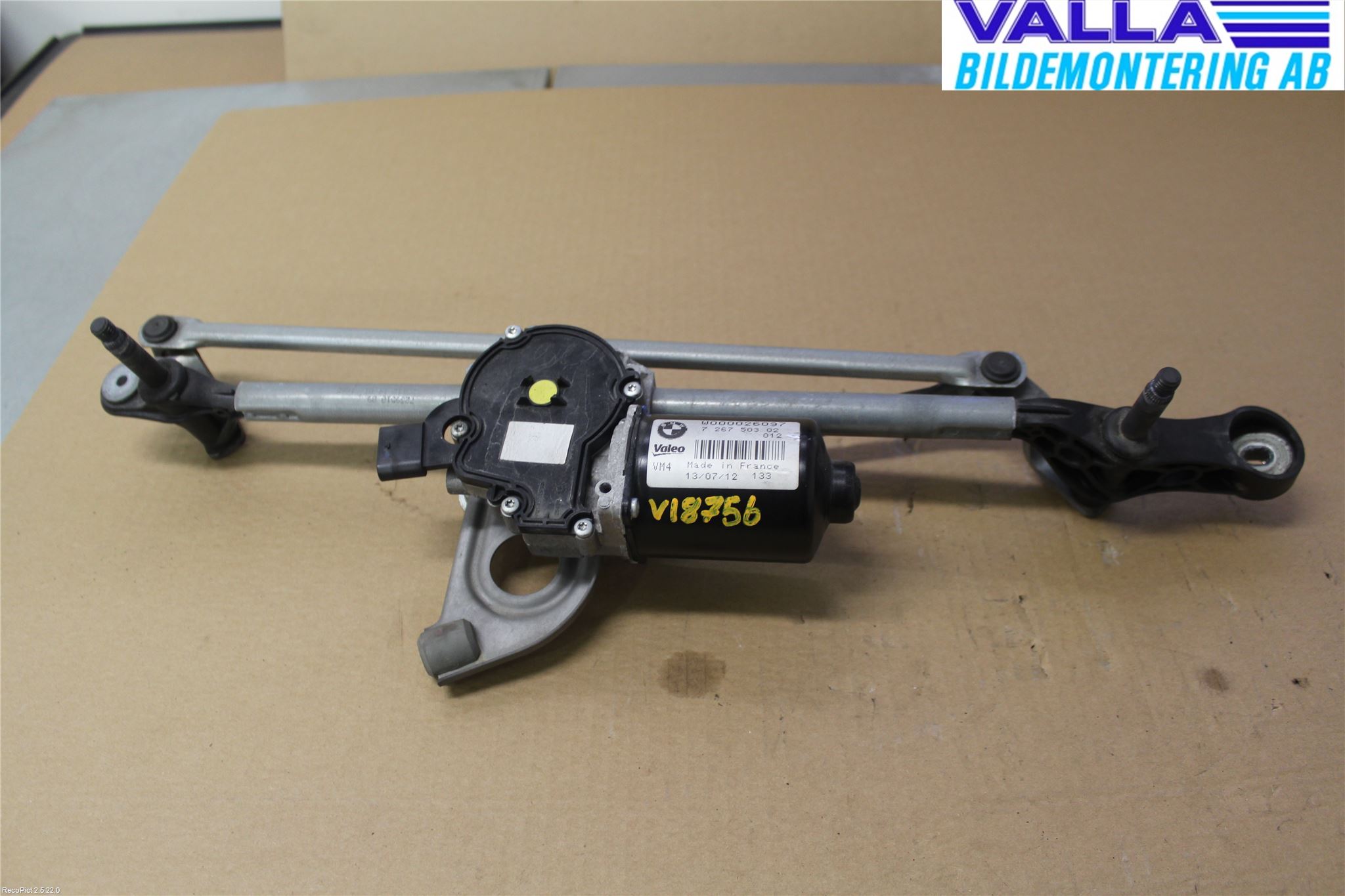 BMW 1 F20/F21 11-19 Torkarmekanism Vindruta