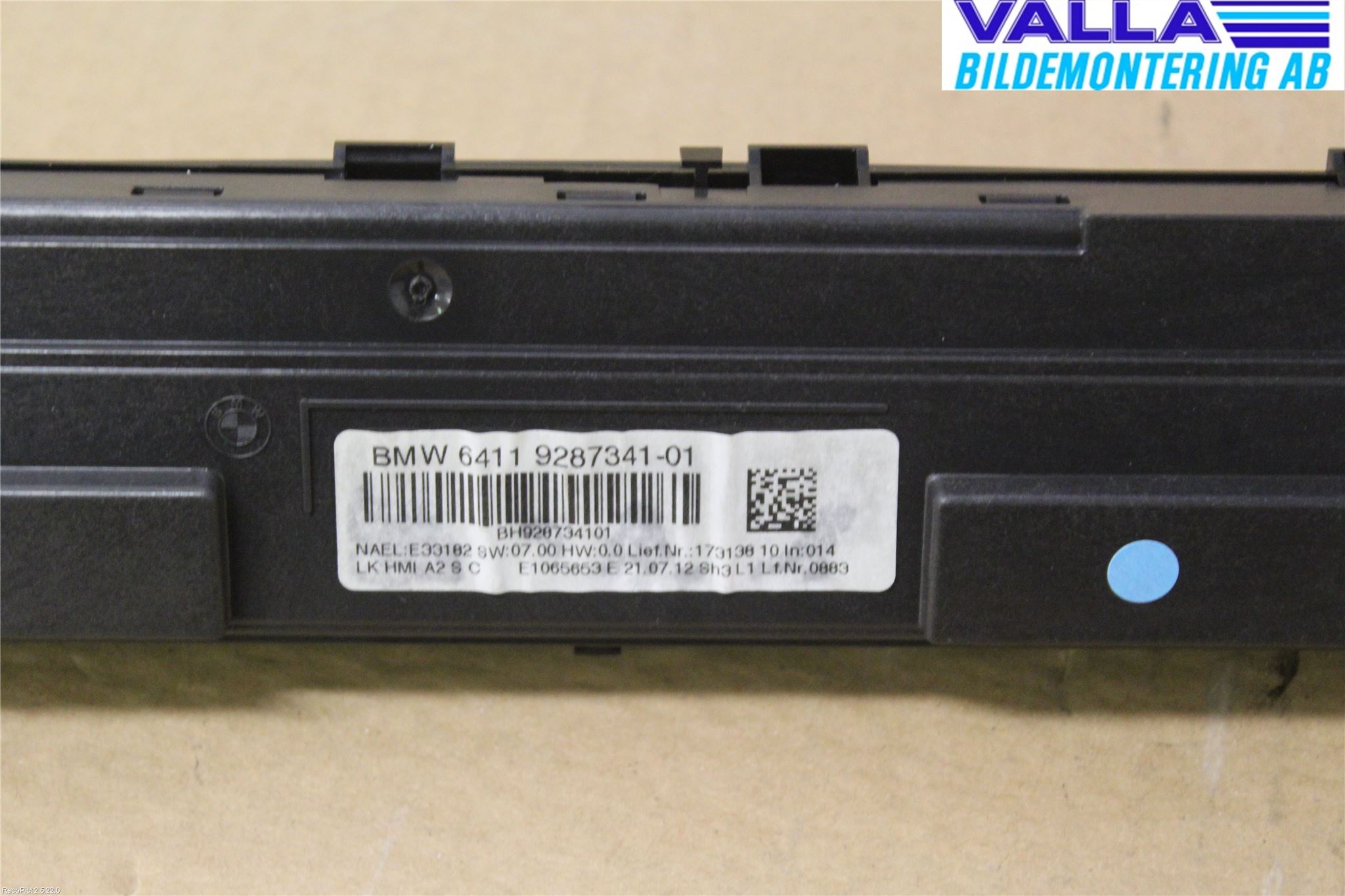 BMW 1 F20/F21 11-19 Värmereglage