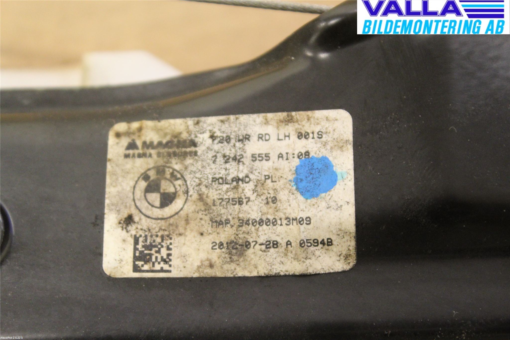 BMW 1 F20/F21 11-19 Fönsterhiss El Kompl