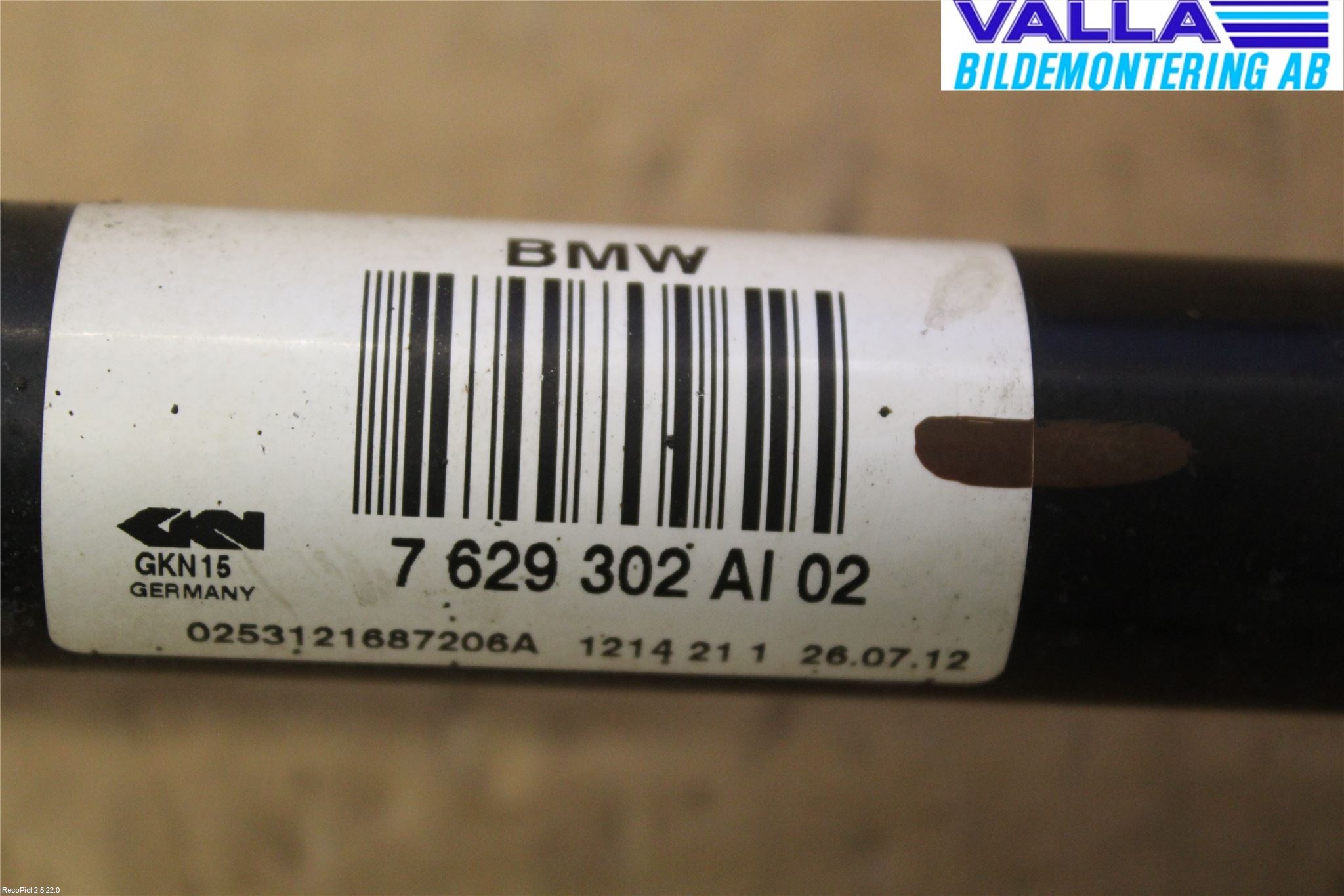 BMW 1 F20/F21 11-19 Drivaxel Bak Höger