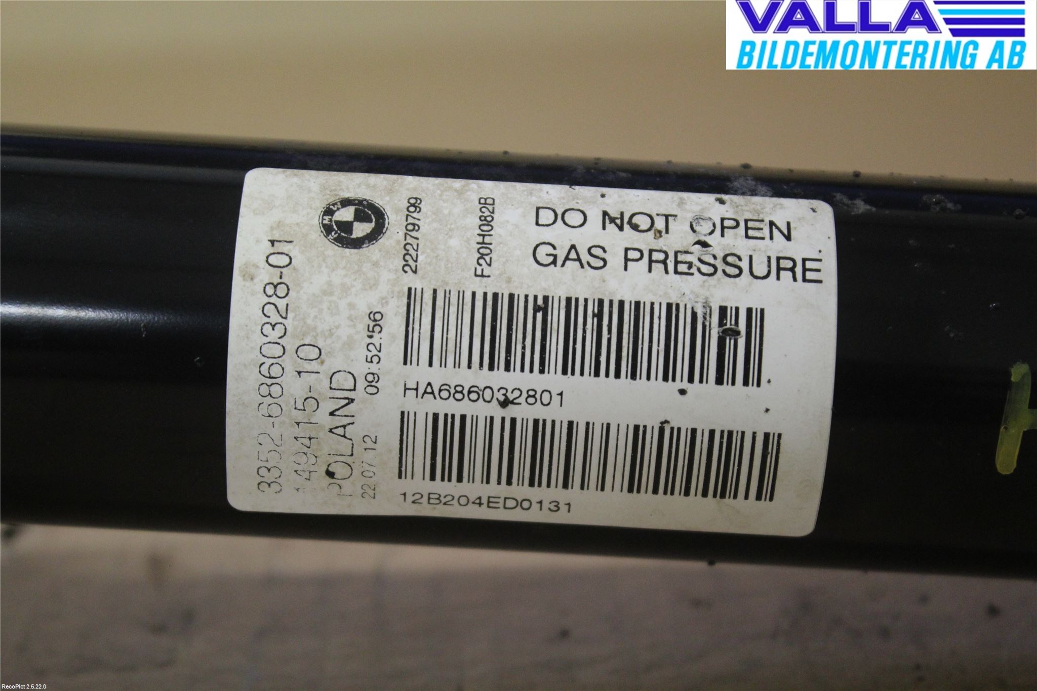 BMW 1 F20/F21 11-19 Stötdämpare Bak