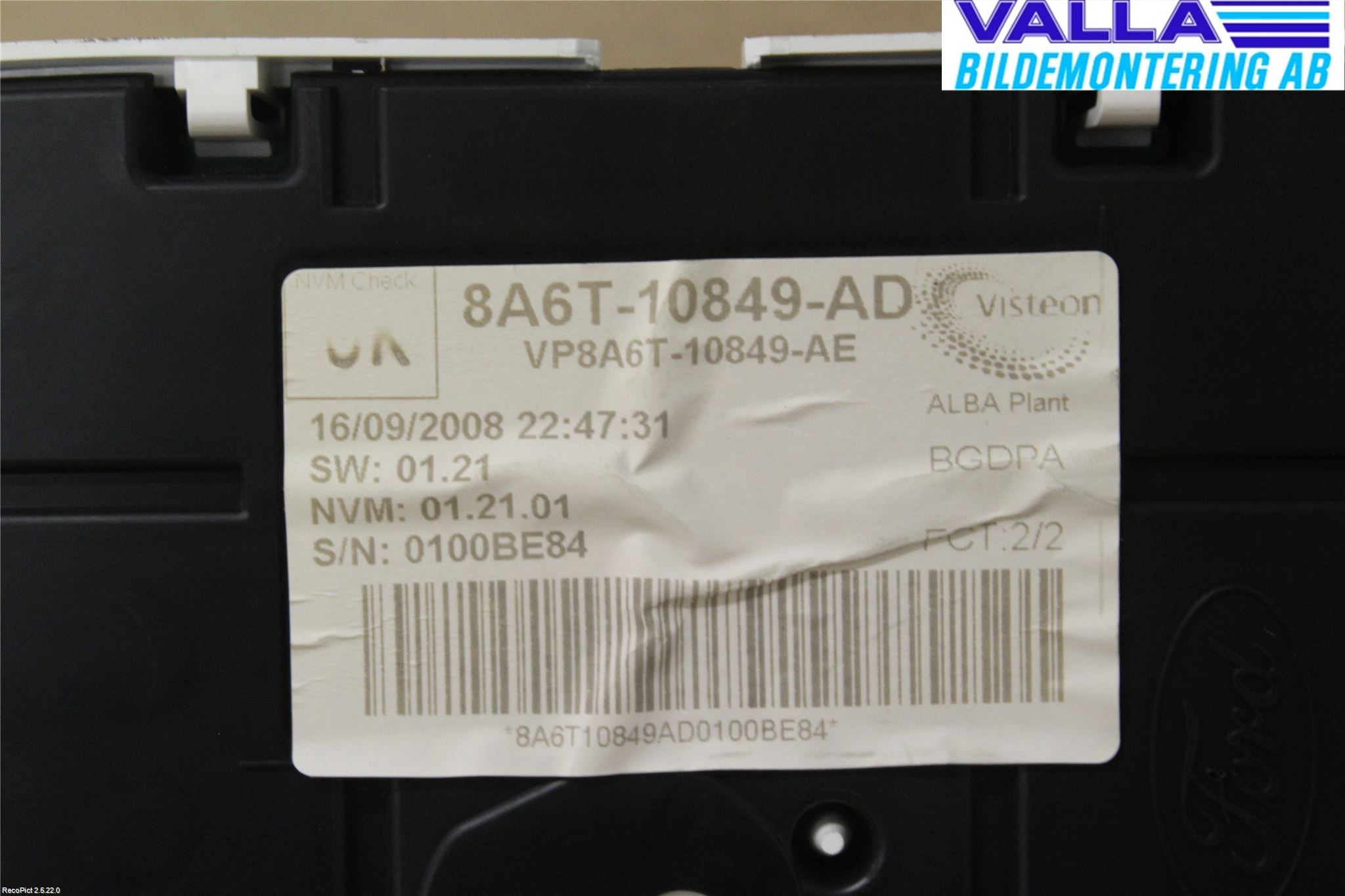 Ford FIESTA 09-12 Instrument Komb