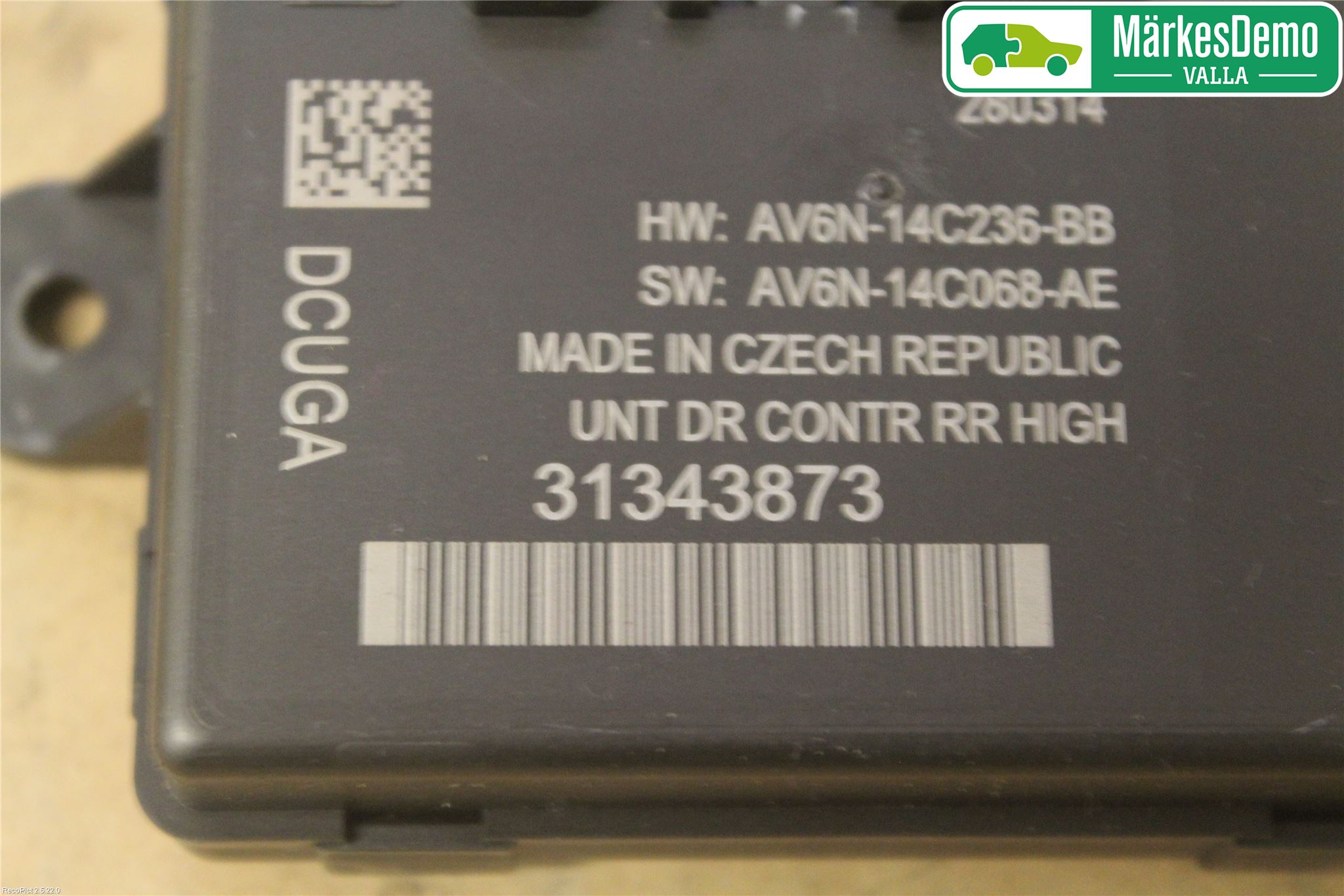 Volvo V40 12-19 Styrenhet Dörr