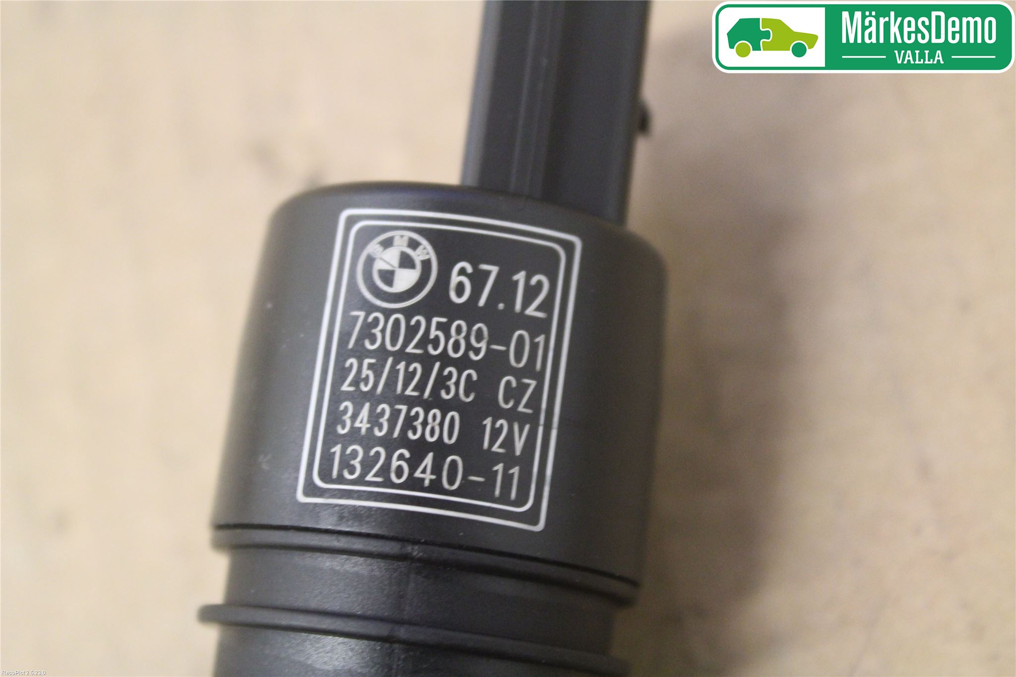 BMW 3 F30/F31/F80 12-19 Spolarpump Vindruta