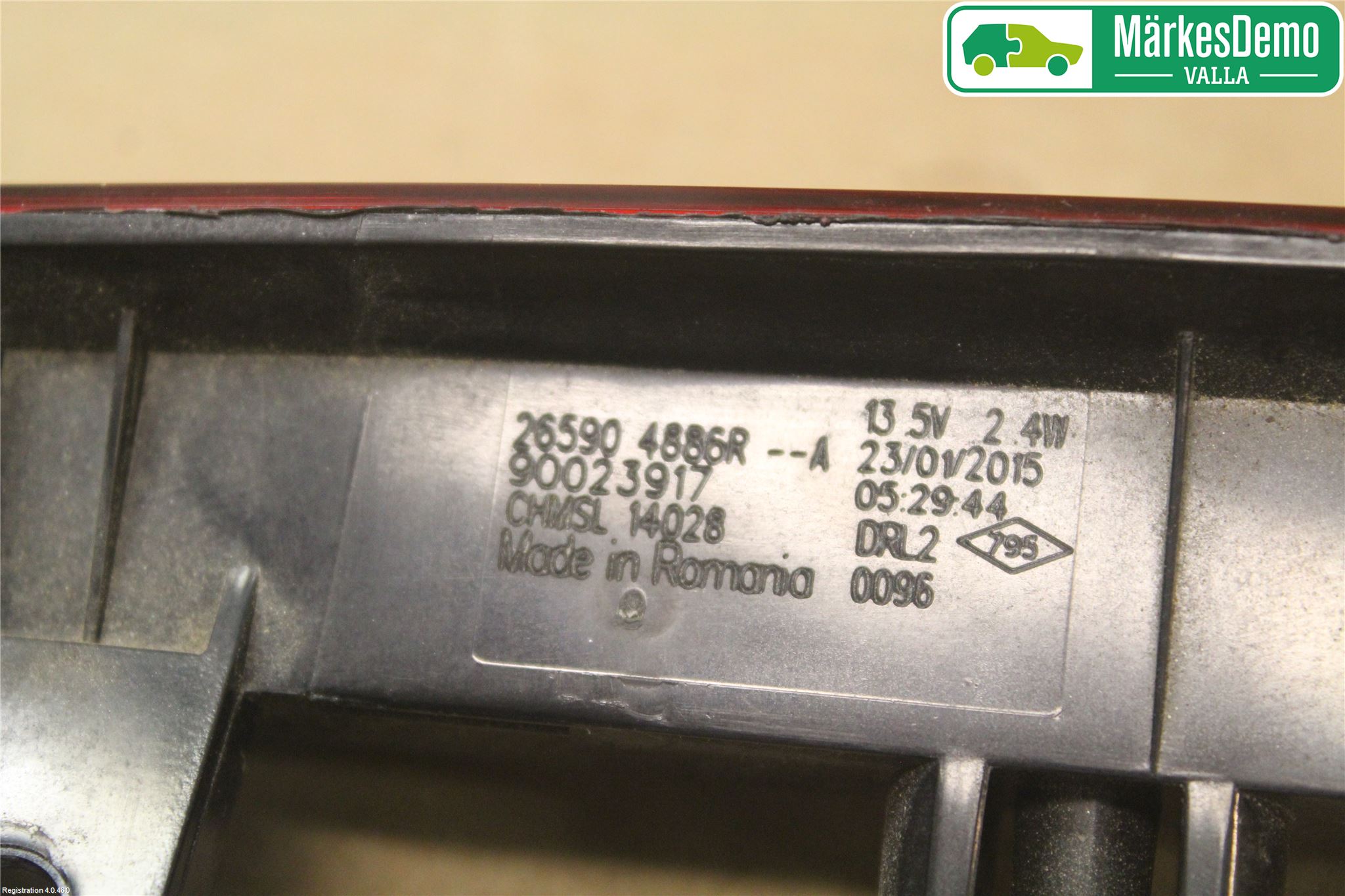 Renault CLIO IV 12-16 Bromsljus Bakruta