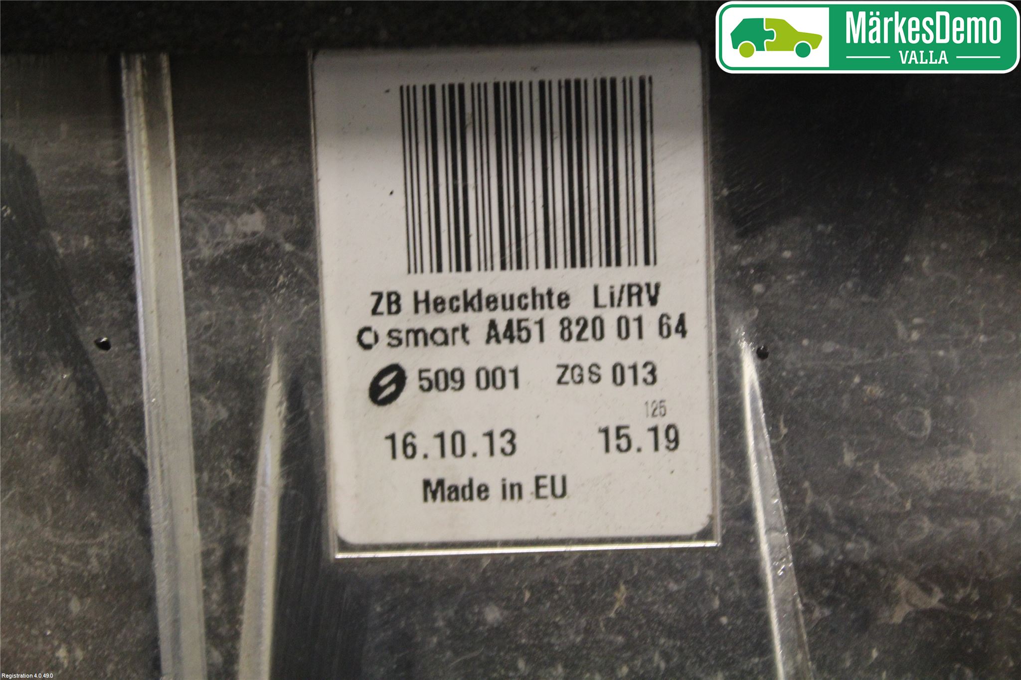 Smart FORTWO II 07-14 Bakljus Vänster