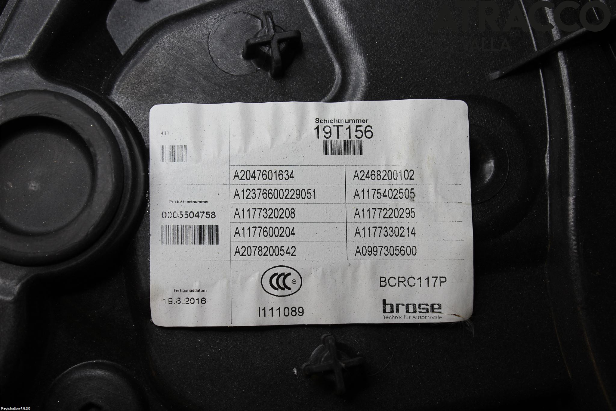 Mercedes-Benz MB CLA-KLASS (C117/X117) 13-19 Fönsterhissmekanism