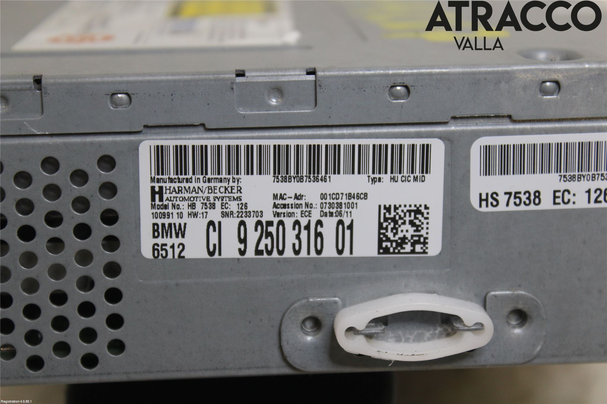 BMW 5 GT F07 09-17 Cd Radio - Multimediapanel