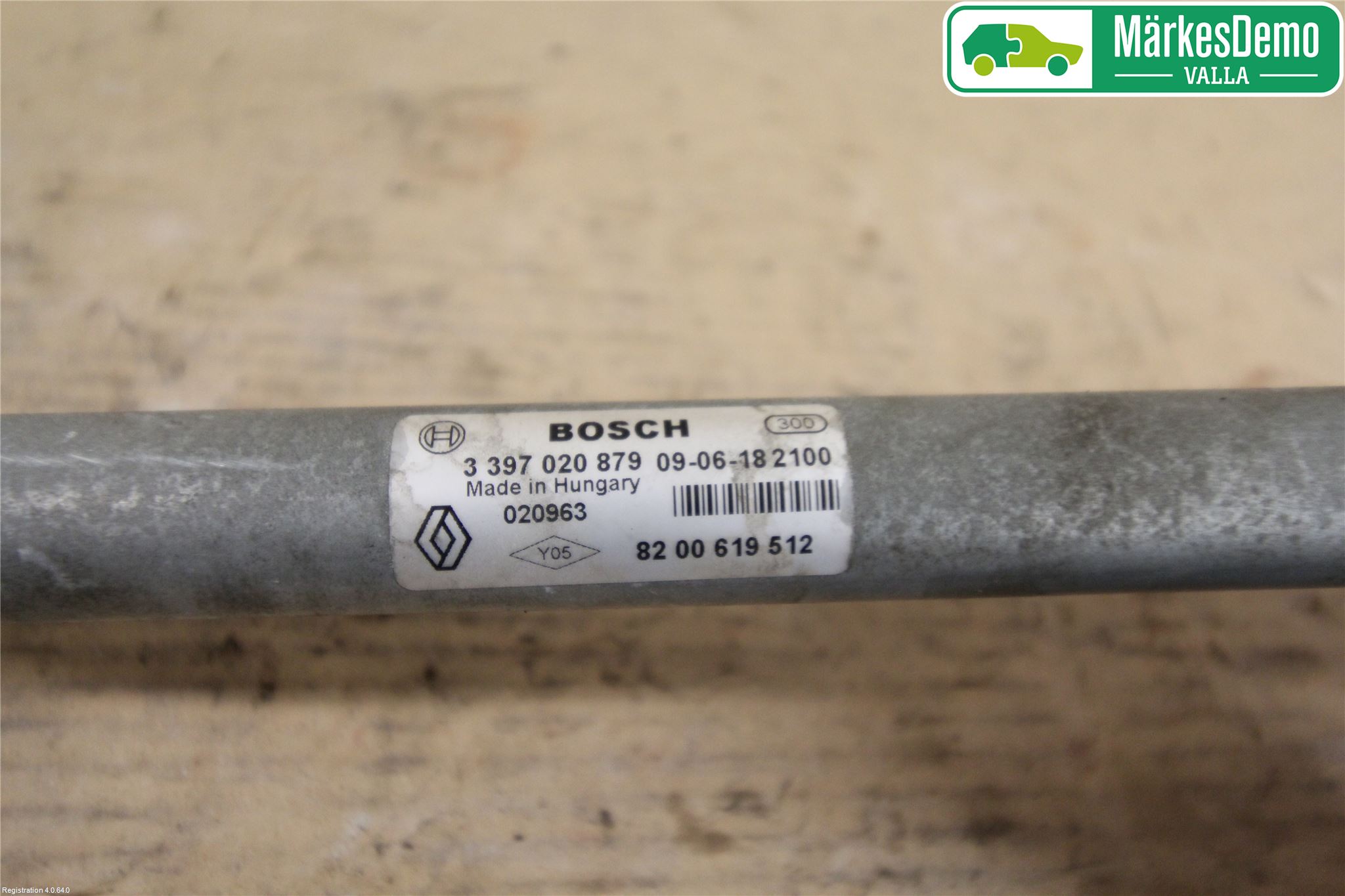 Dacia SANDERO 09-13 Torkarmekanism Vindruta