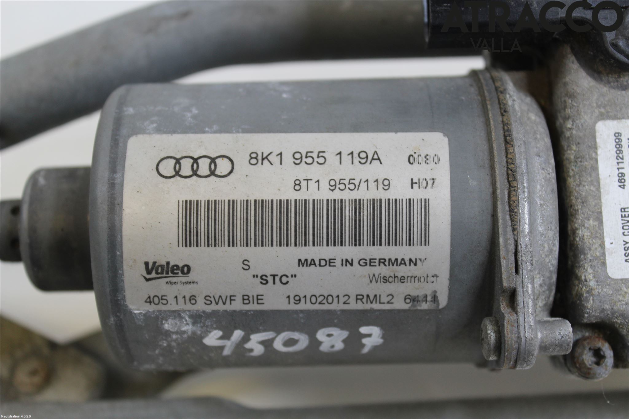 Audi A4/S4 08-11 Torkarmekanism Vindruta