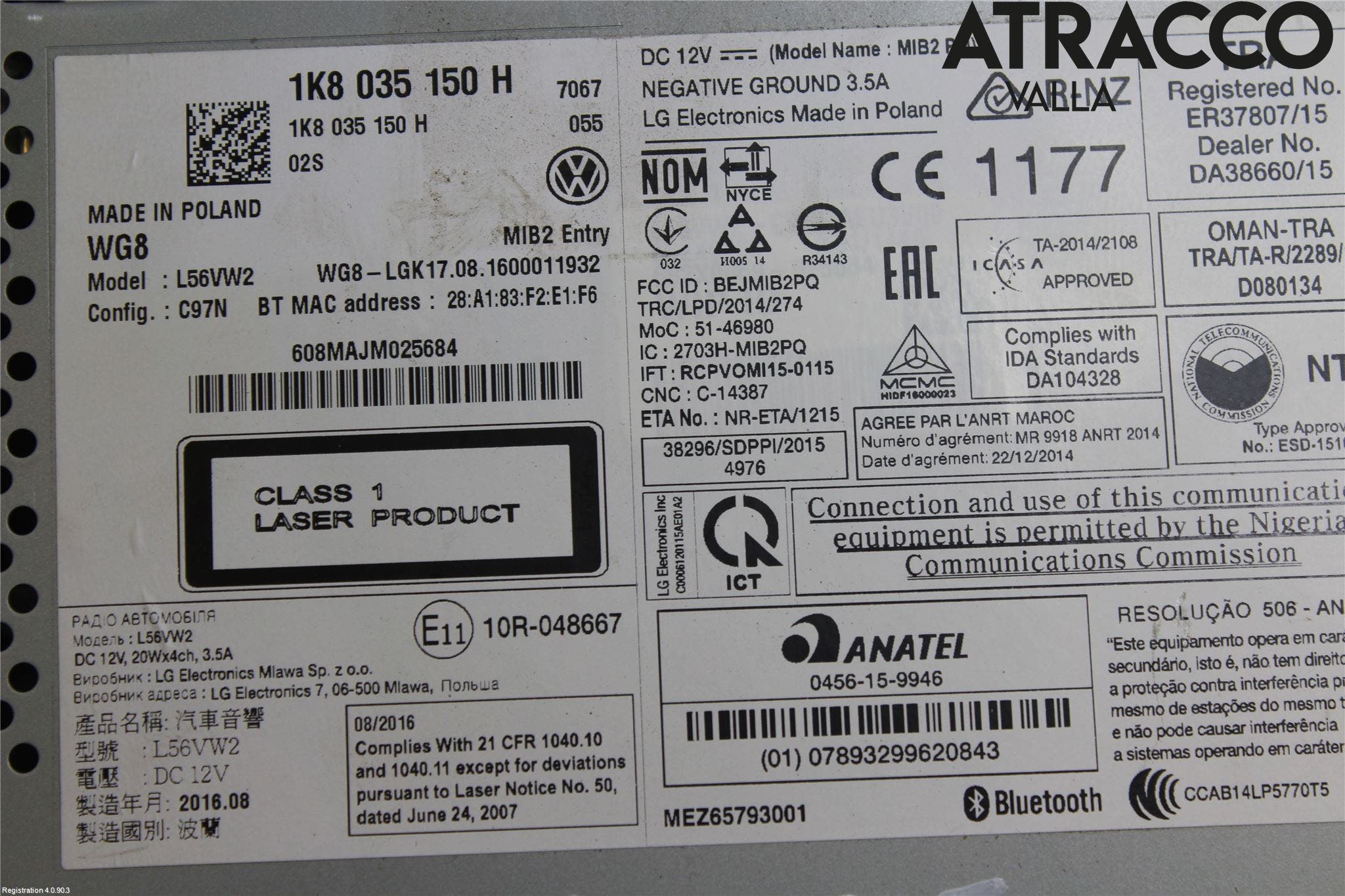 Volkswagen VW CADDY 16-20 Cd Radio - Multimediapanel