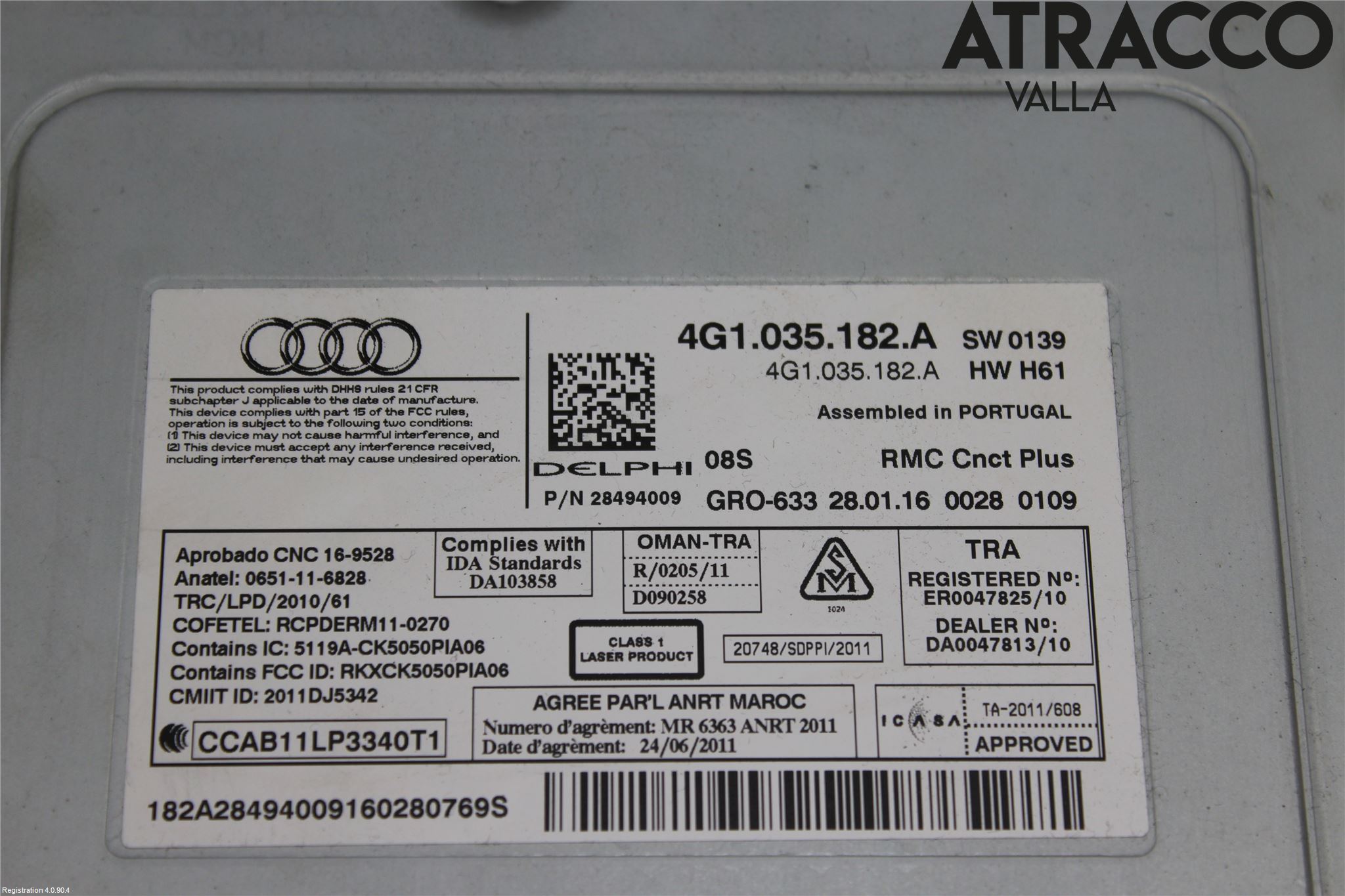 Audi A6/S6 4G 11-18 Cd Radio - Multimediapanel