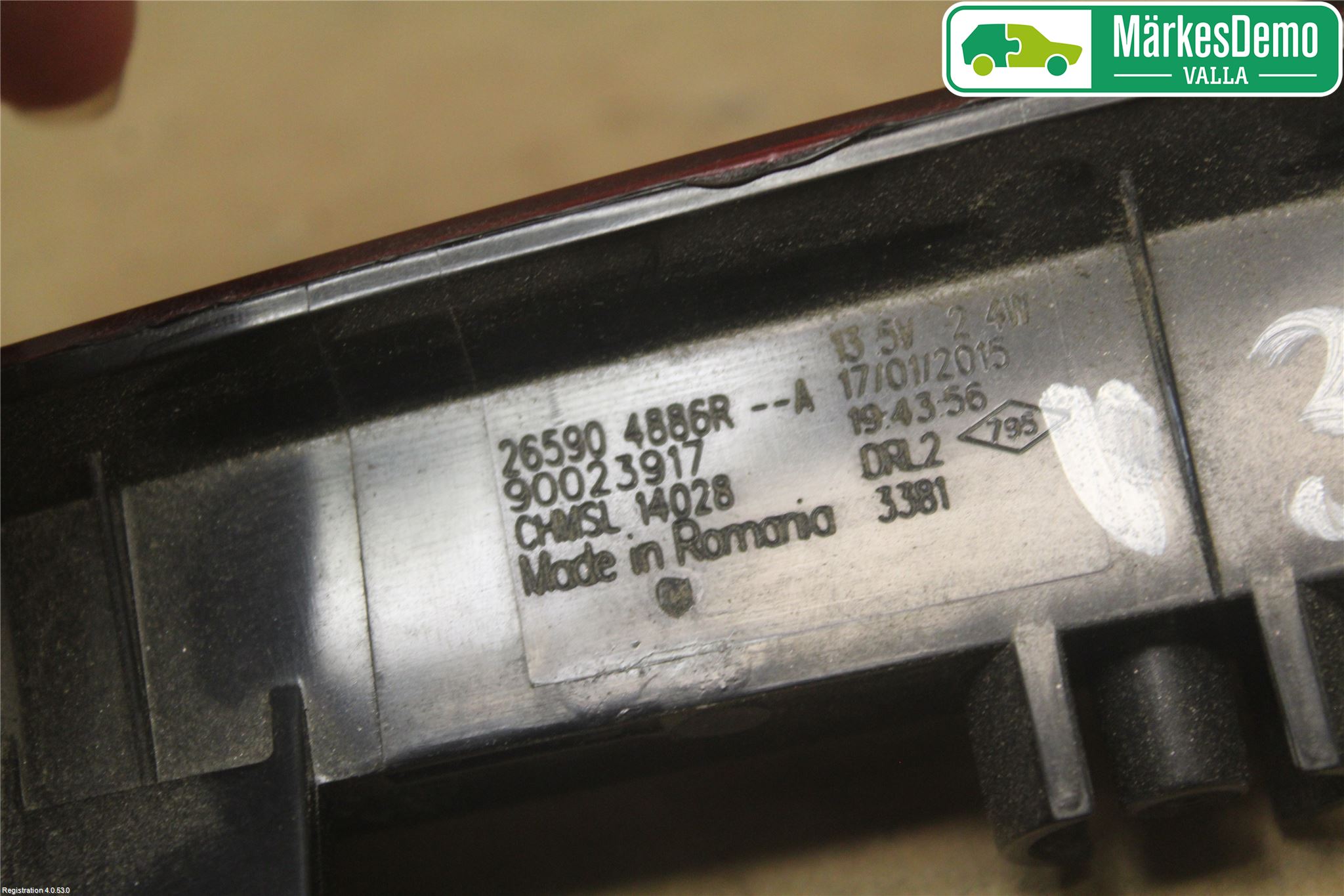 Renault CLIO IV 12-16 Bromsljus Bakruta