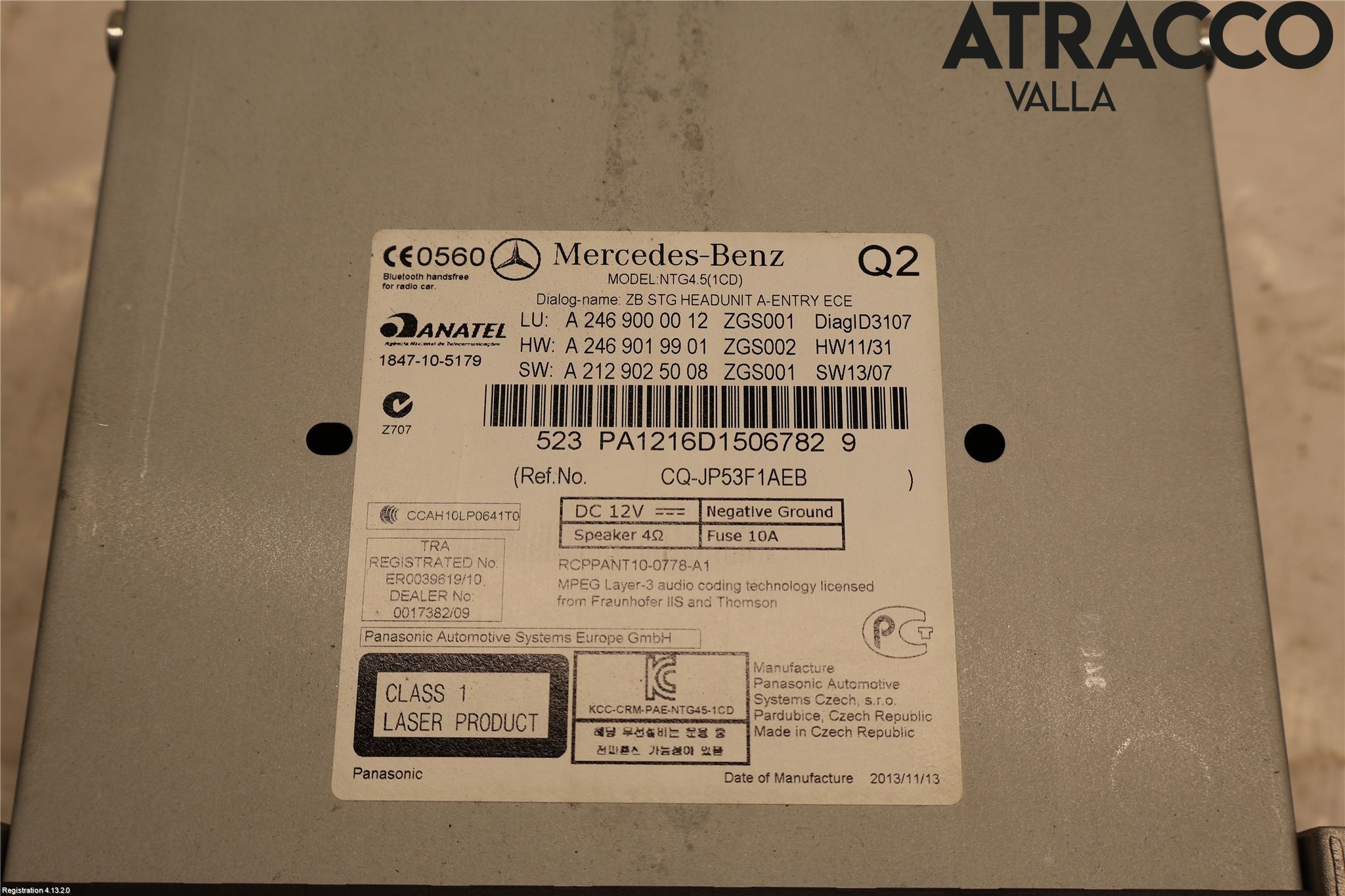 Mercedes-Benz MB A-KLASS (W176) 13-18 Cd Radio - Multimediapanel