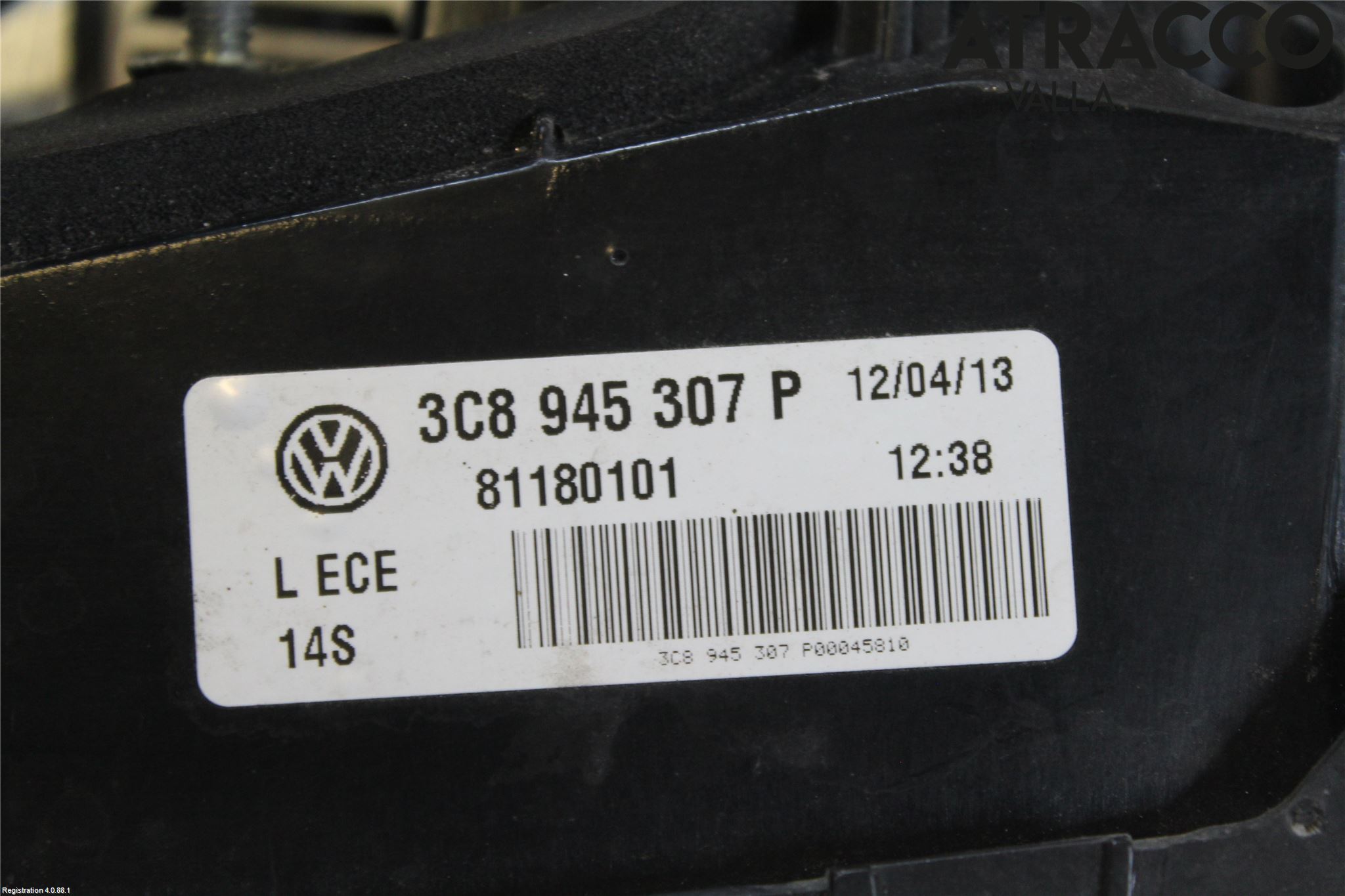 Volkswagen VW PASSAT CC 08-16 Bakljus Lucka Vä