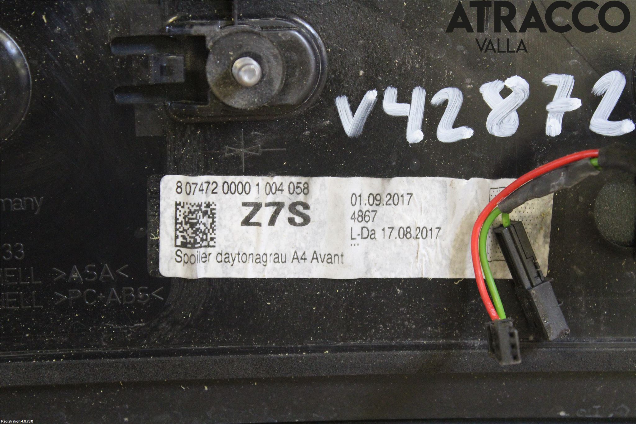 Audi A4/S4 B9 16-19 Spoiler Baklucka