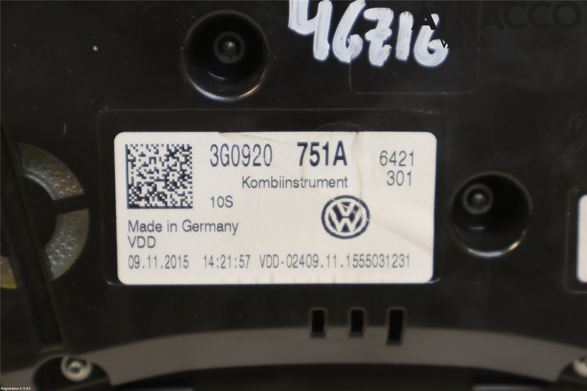 Volkswagen VW PASSAT 15-19 Instrument Komb