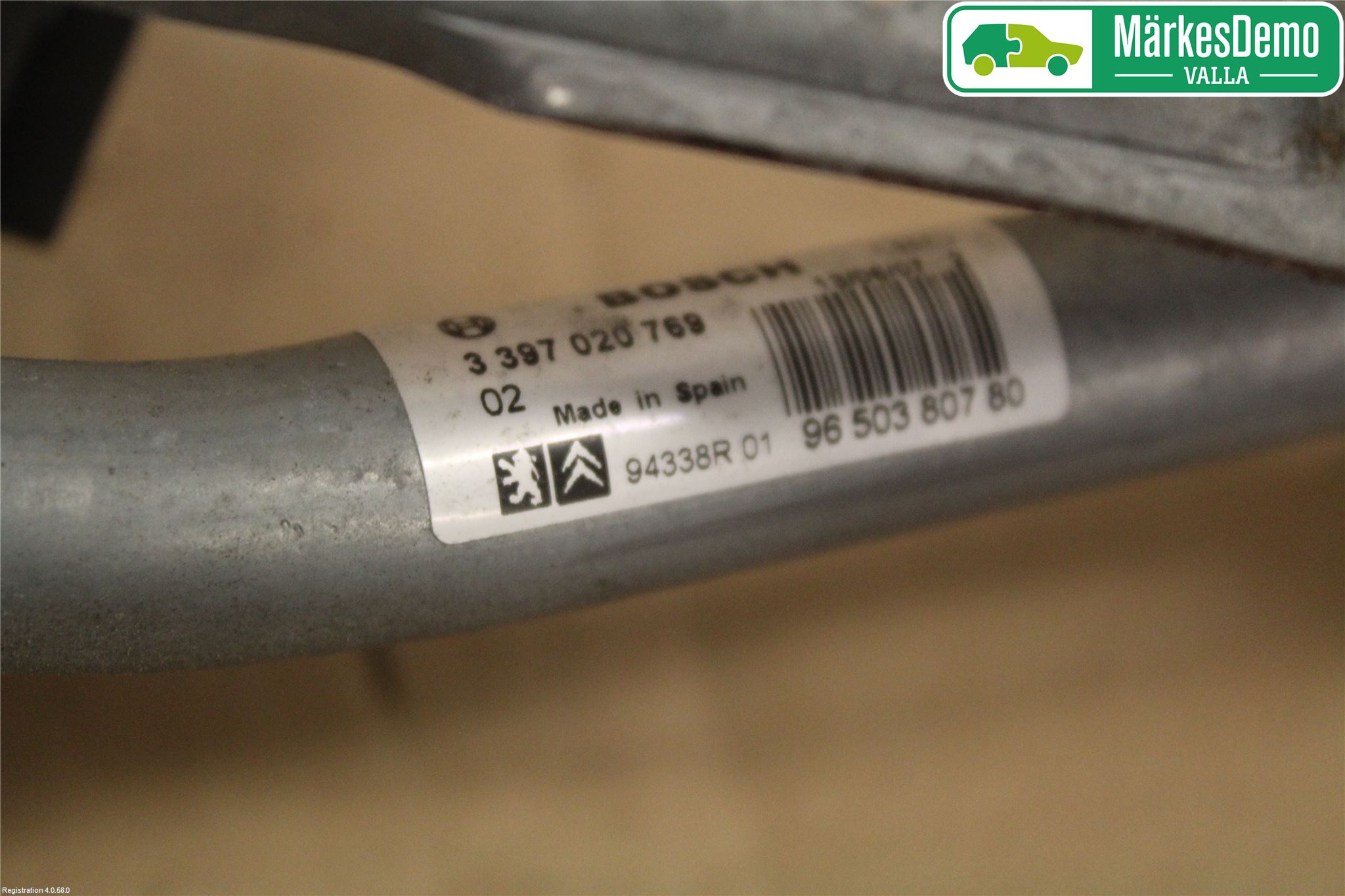 Peugeot 207 Torkarmekanism Vindruta