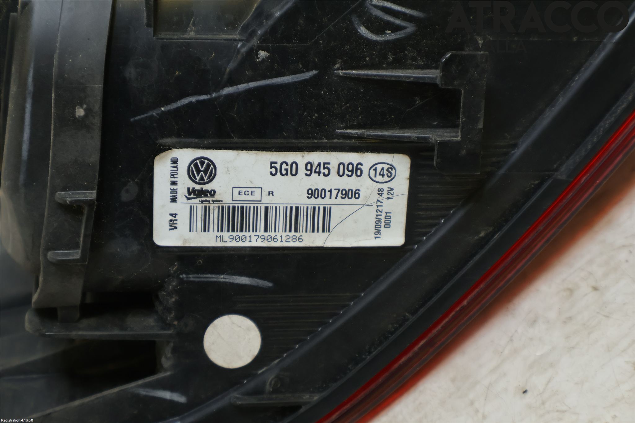 Volkswagen VW GOLF / E-GOLF VII 13-20 Bakljus Höger