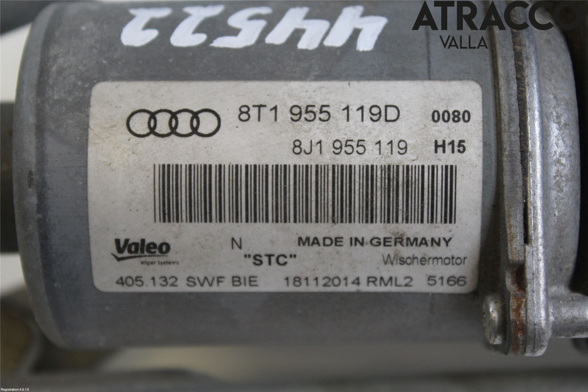 Audi A5 07-16 Torkarmekanism Vindruta