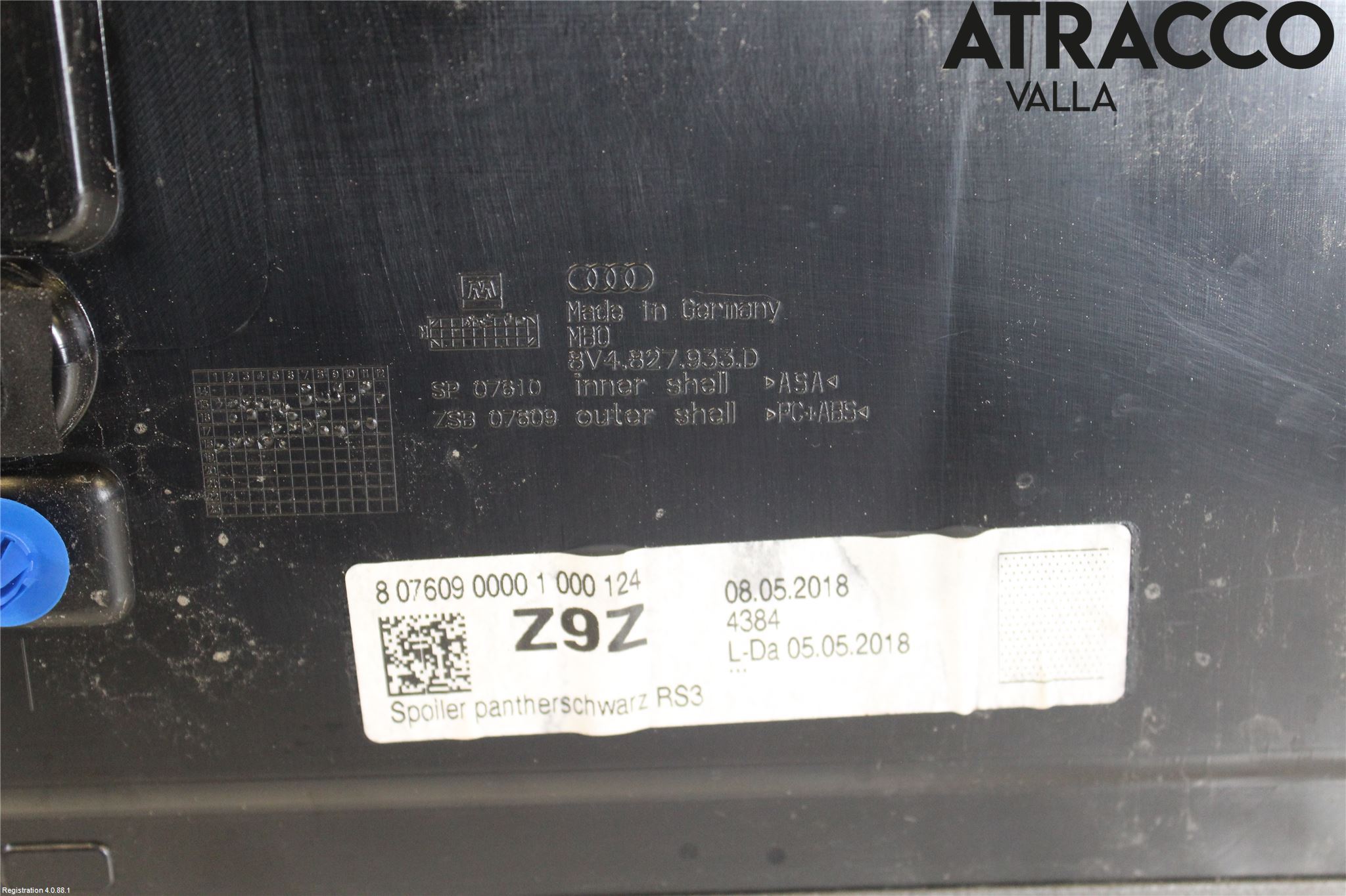 Audi A3/S3 8V 13-20 Spoiler Baklucka