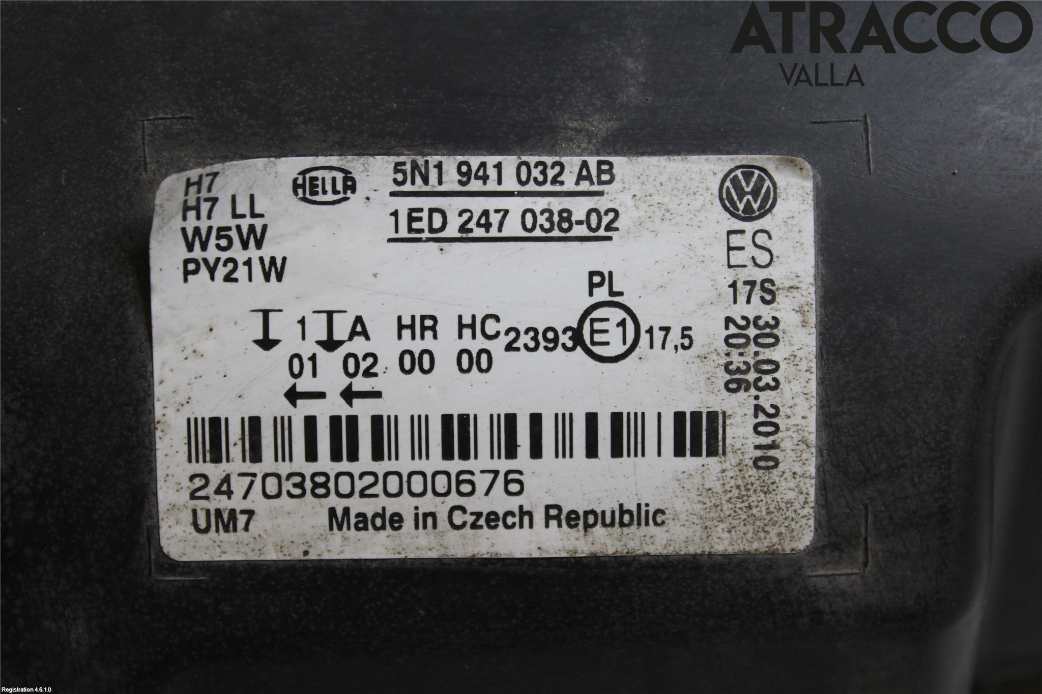 Volkswagen VW TIGUAN 07-16 Strålkastare Höger