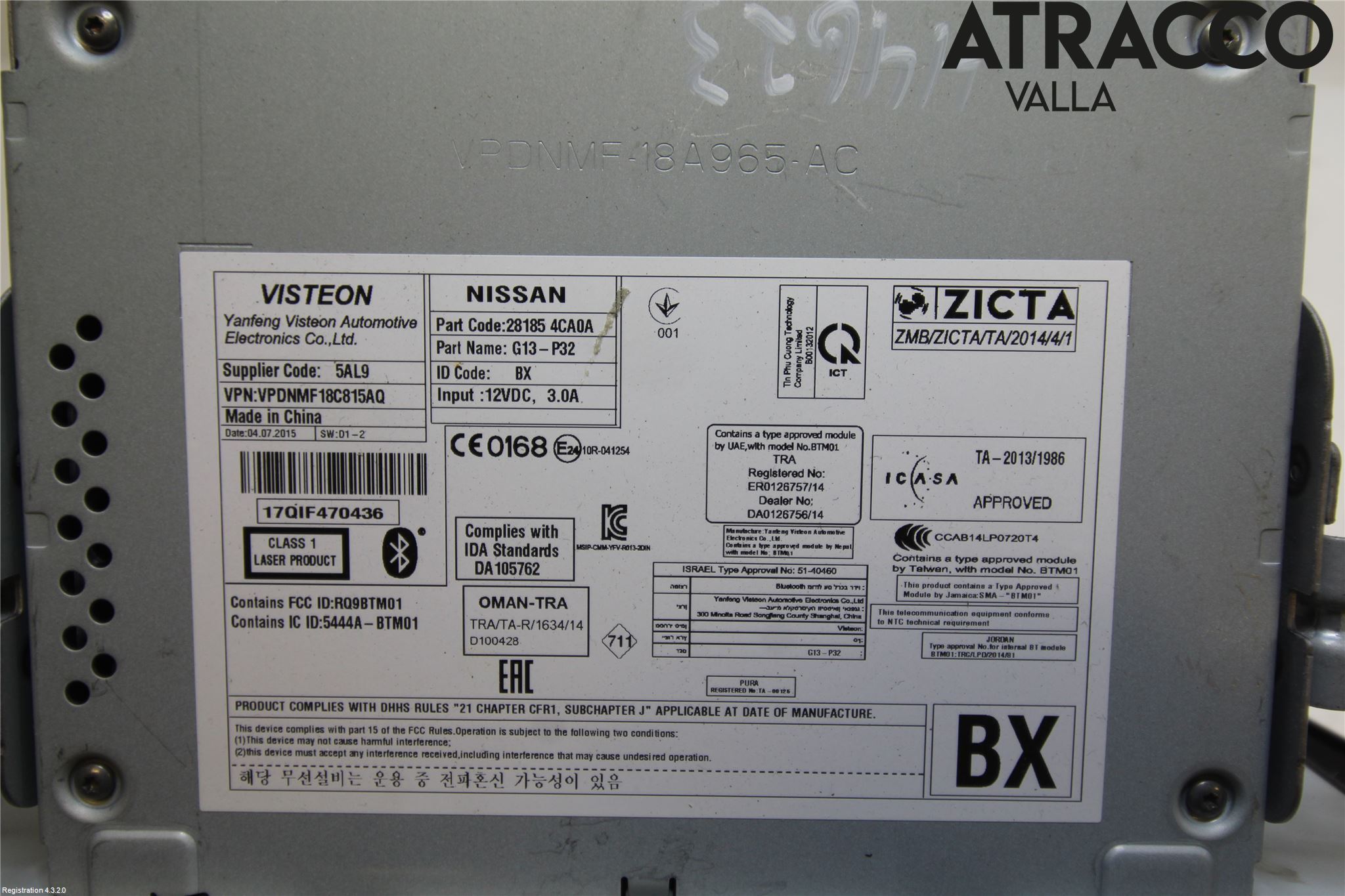 Nissan QASHQAI 14-17 Cd Radio - Multimediapanel