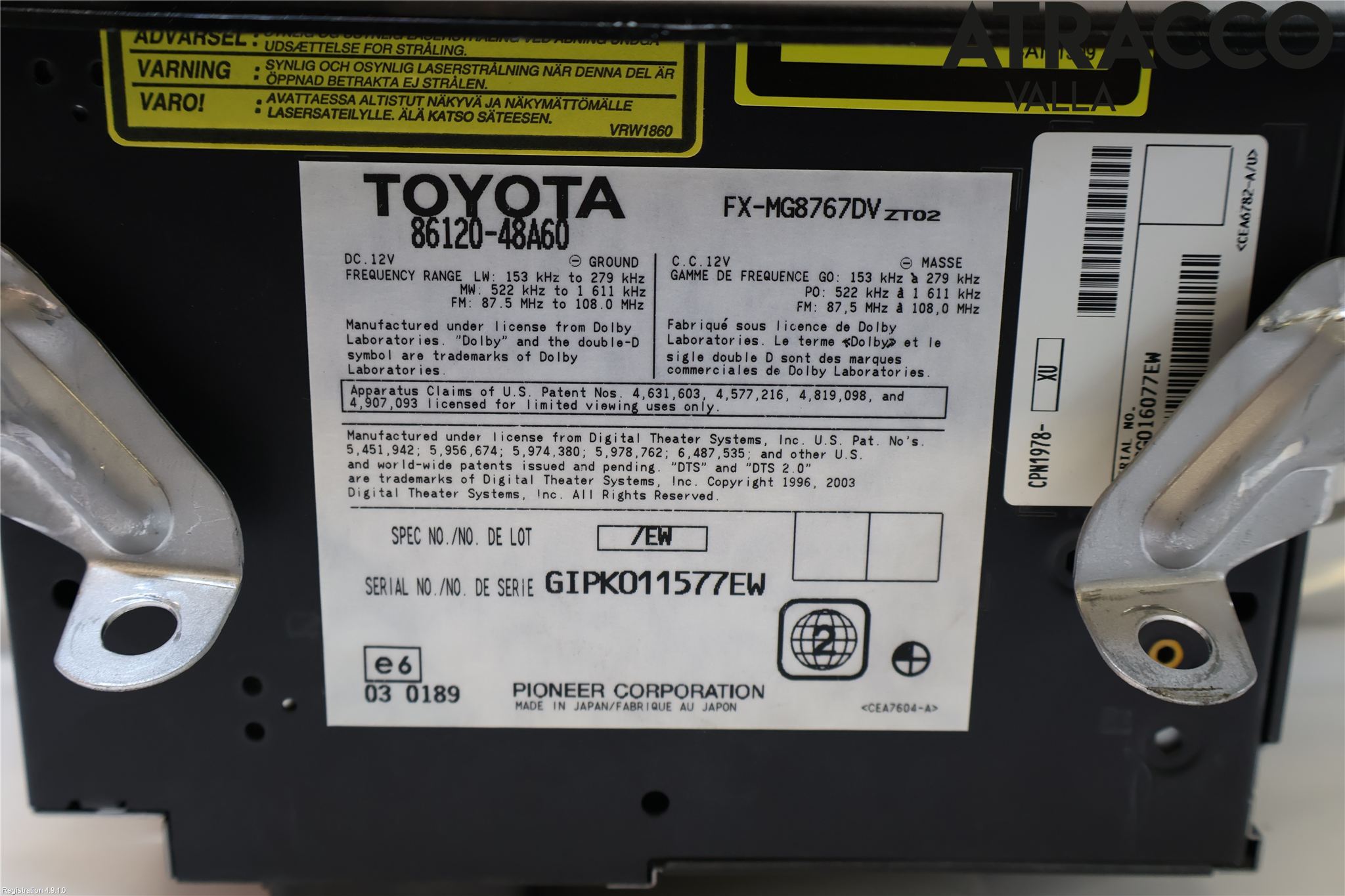 Lexus RX XU30 03-09 Radio