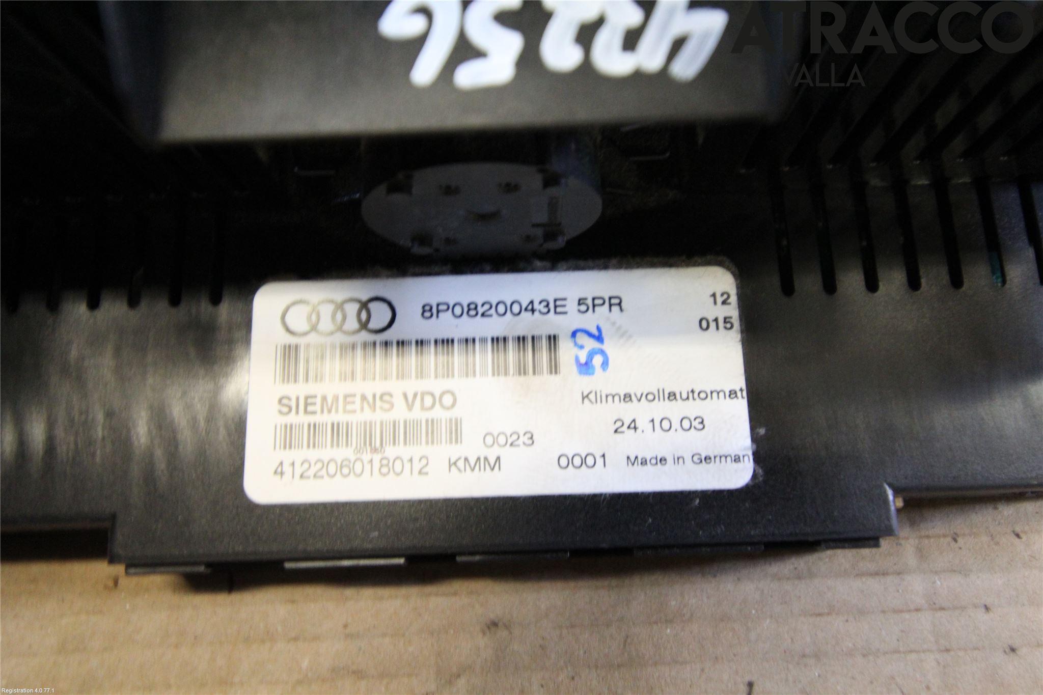 Audi A3/S3     04-05 Ac Styrenhet Ac Manöveren