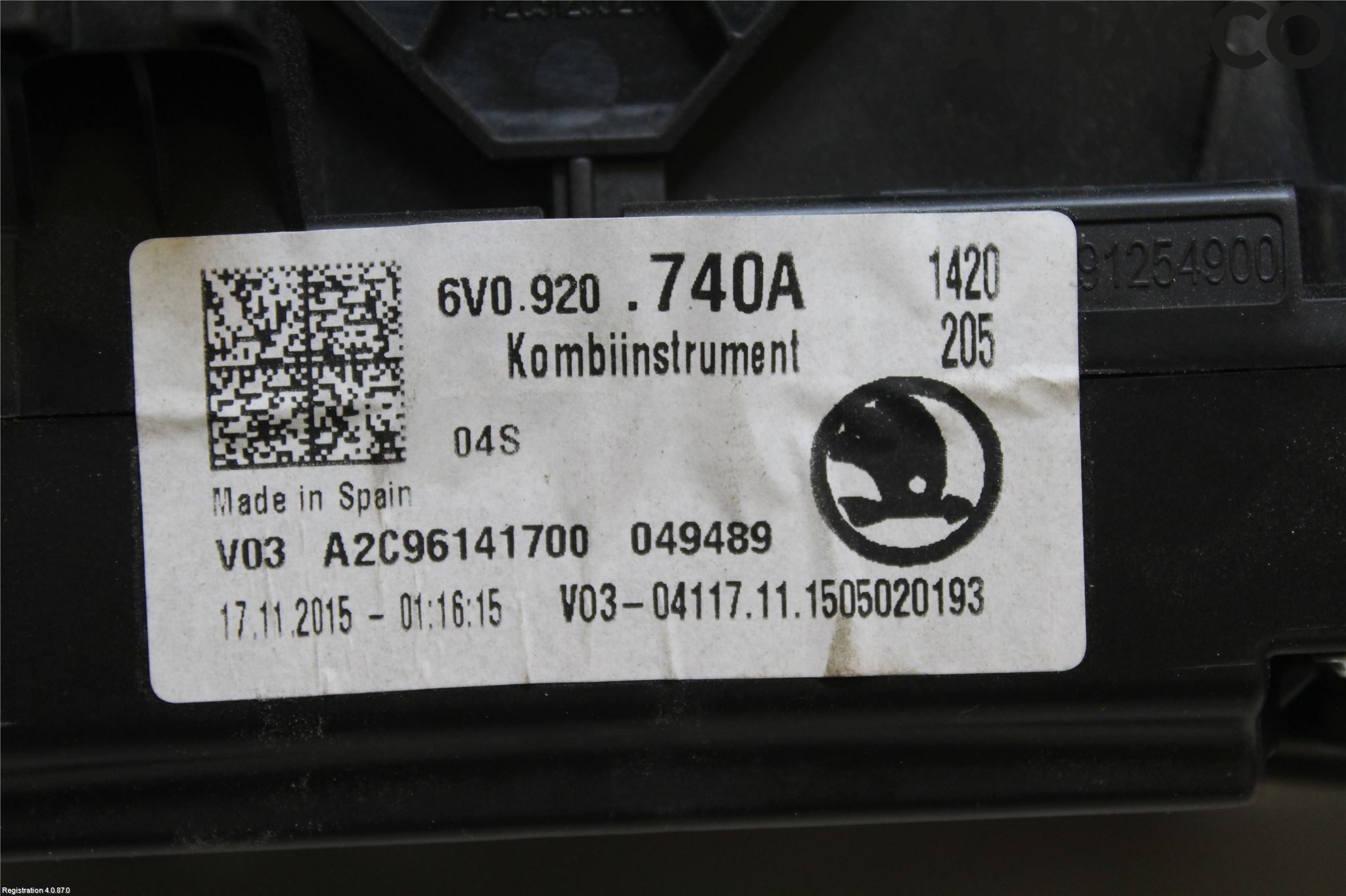 Skoda FABIA 15-21 Instrument Komb