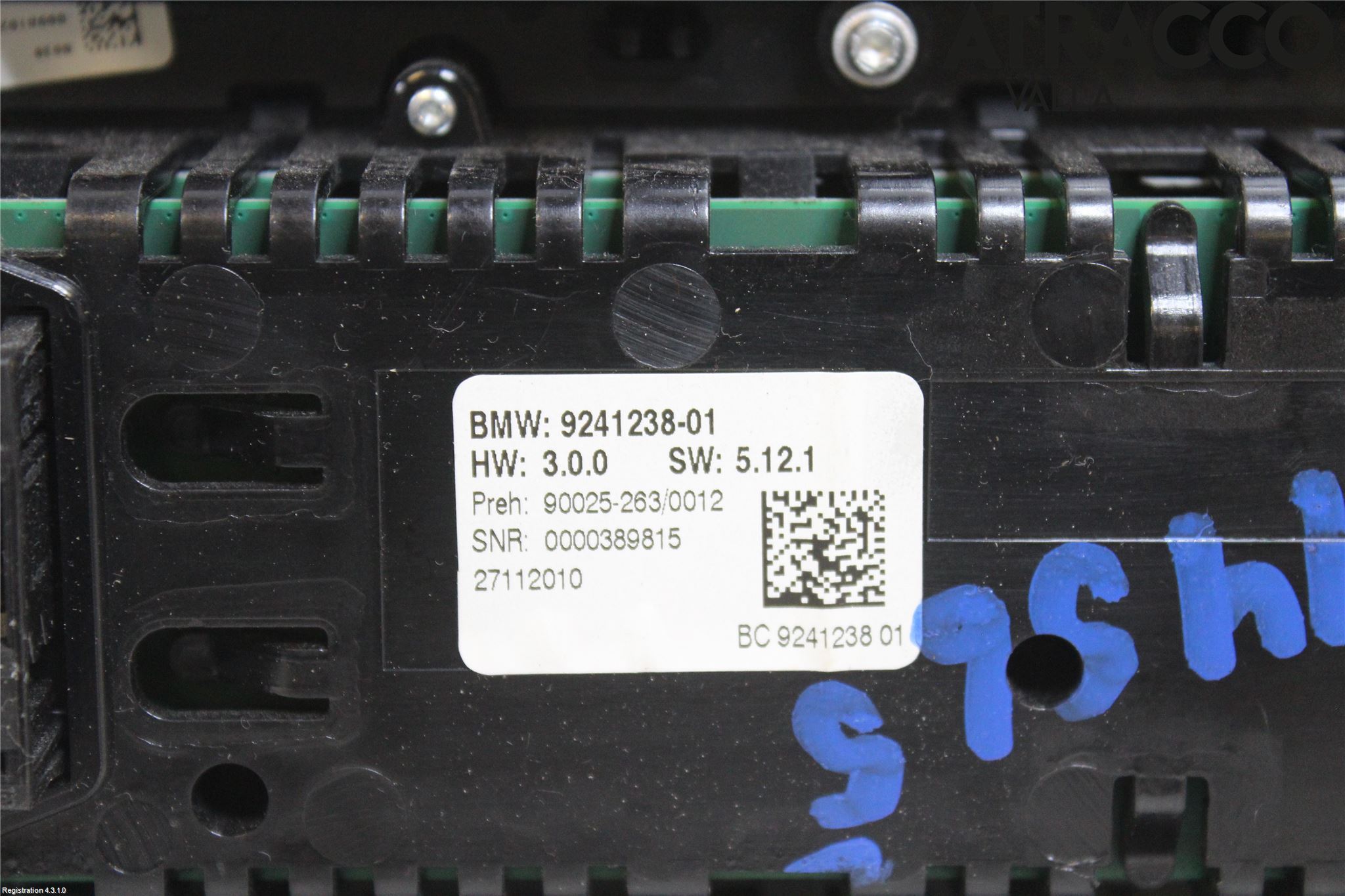 BMW 5 F10/F11/F18 09-17 Ac Styrenhet Ac Manöveren