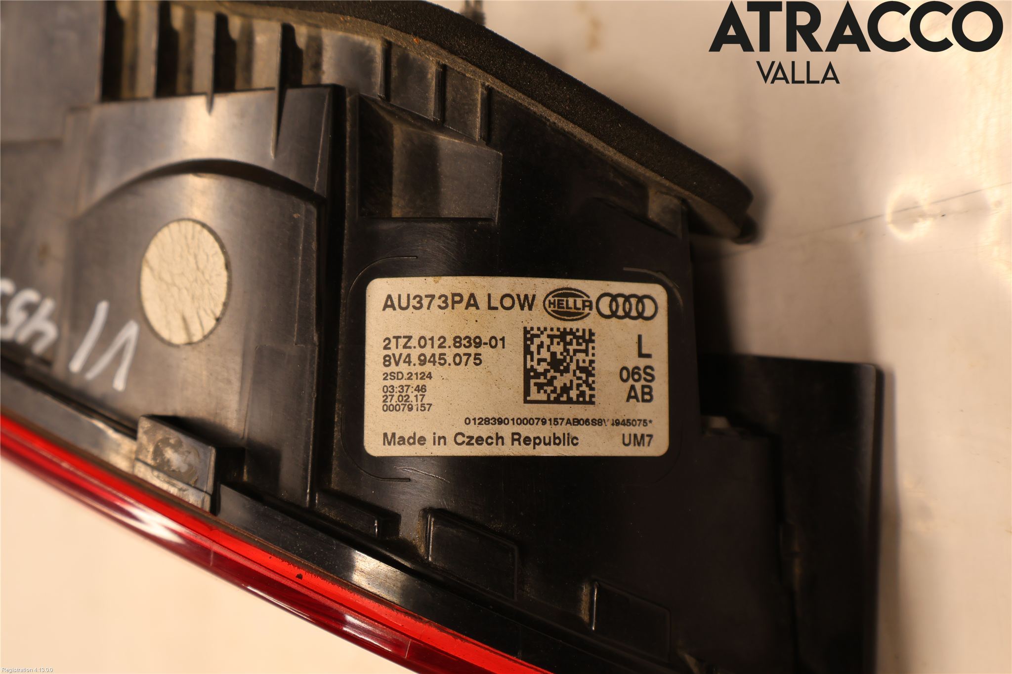 Audi A3/S3 8V 13-20 Bakljus Lucka Hö
