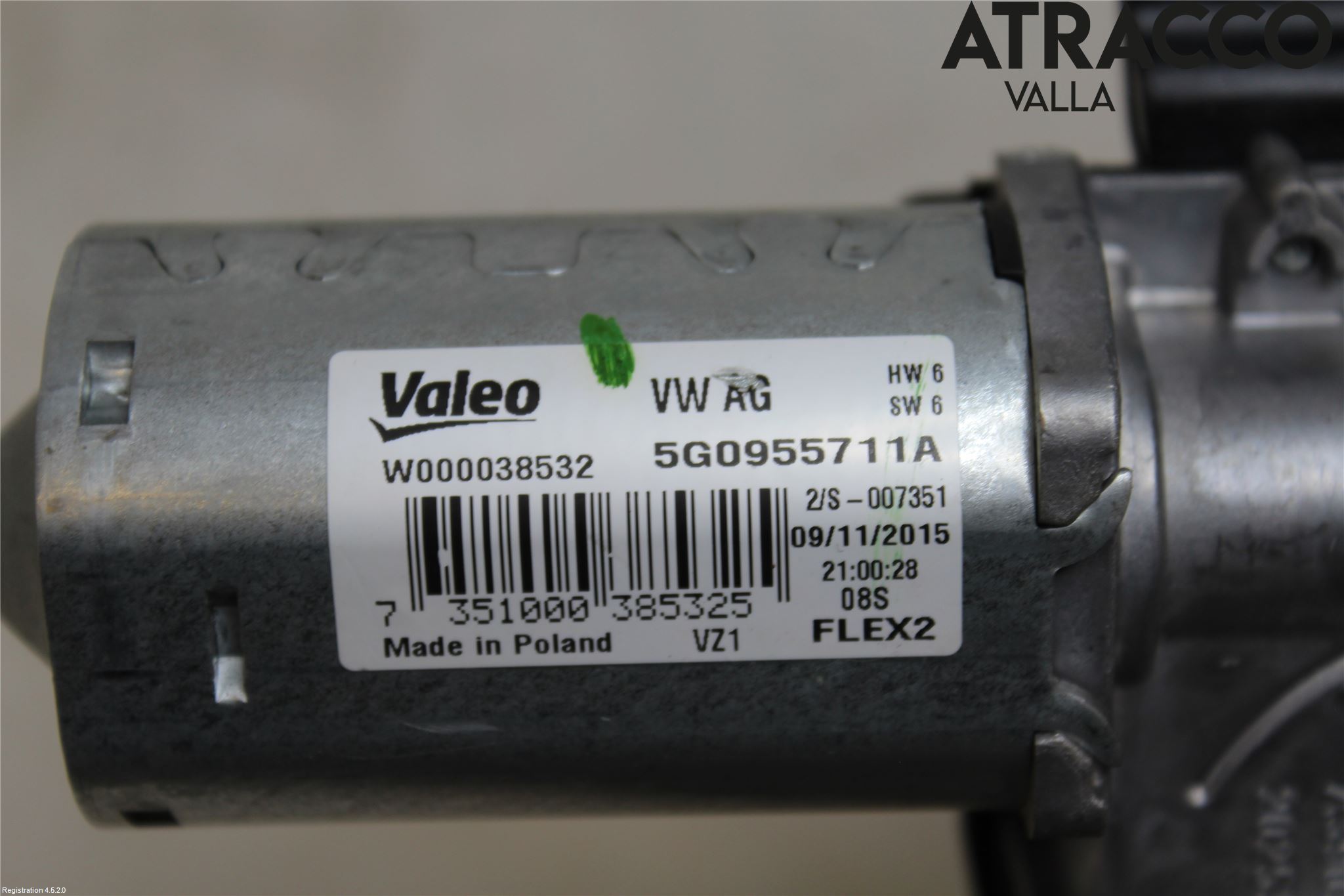 Volkswagen VW GOLF / E-GOLF VII 13-20 Torkarmotor Baklucka