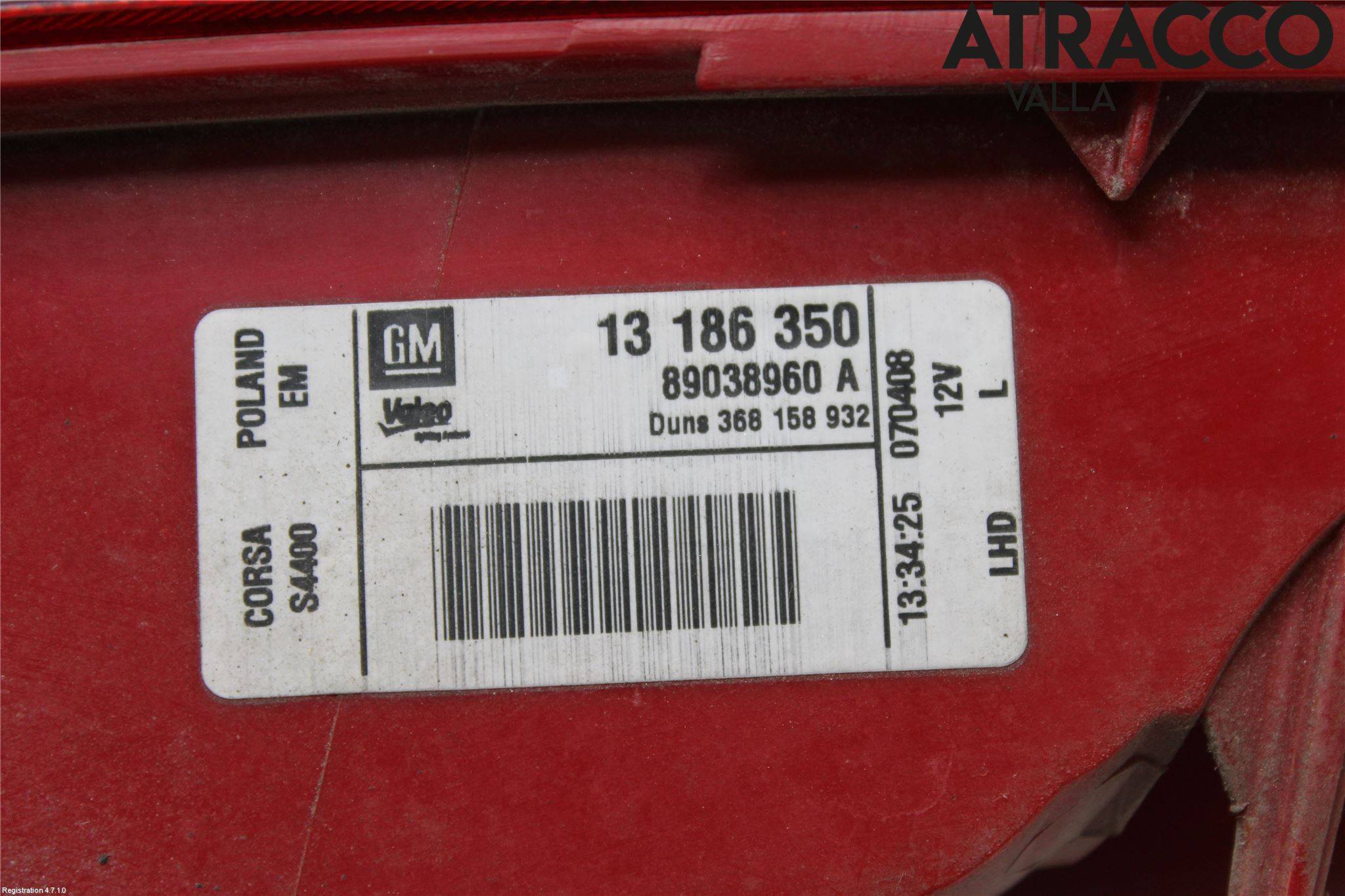 Opel CORSA D 07-14 Bakljus Vänster