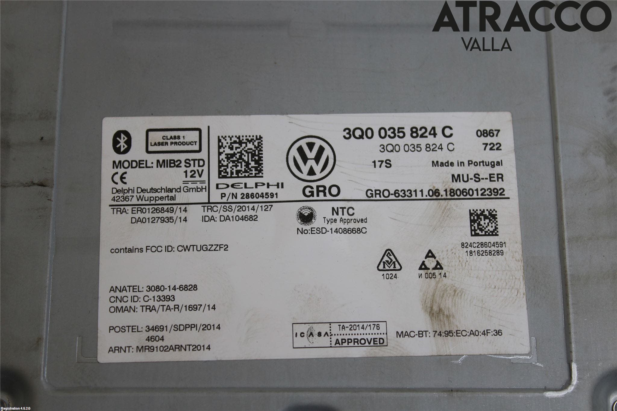 Volkswagen VW TIGUAN 16-24 Cd Radio - Multimediapanel